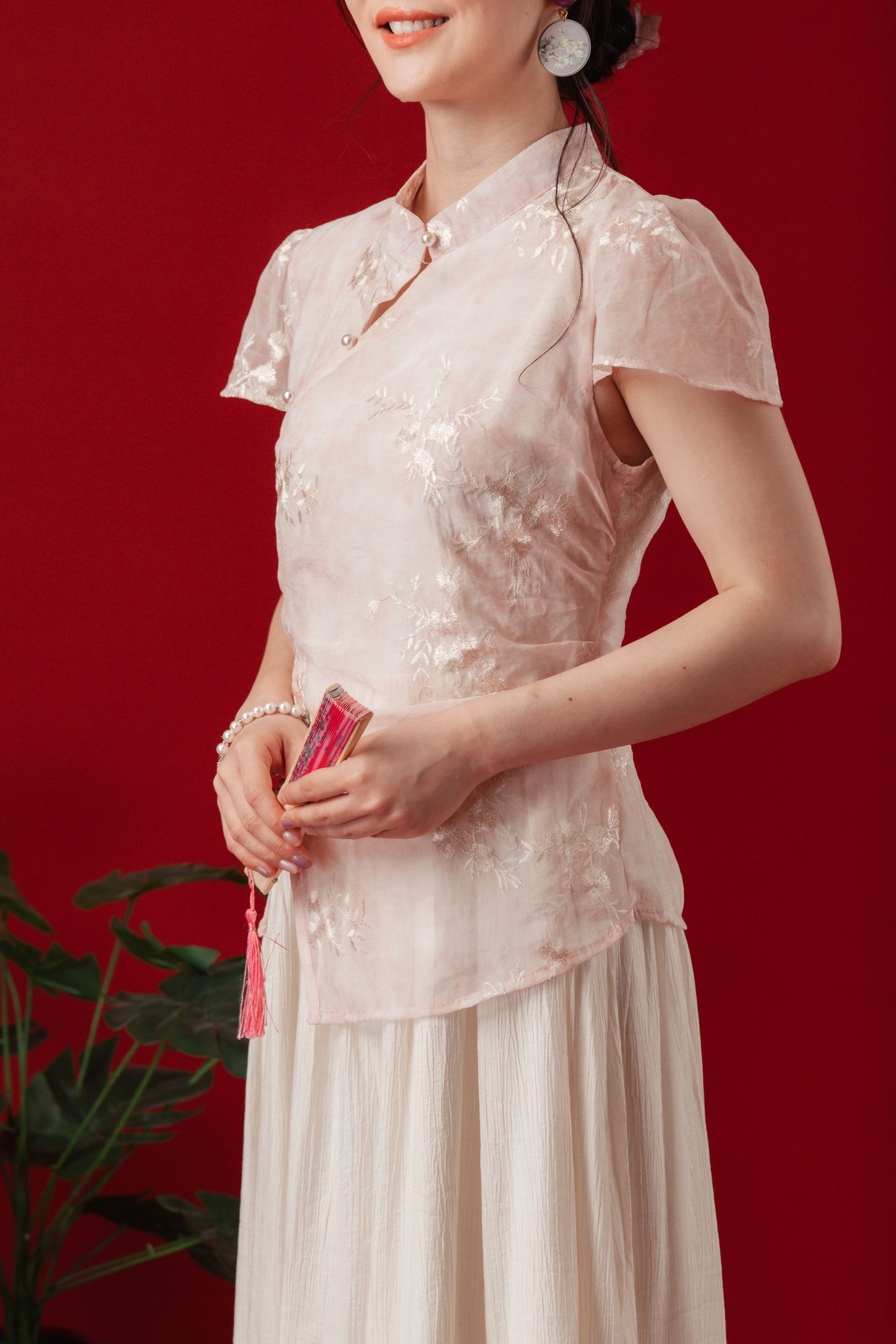 Elise Embroidered Layered Cheongsam Dress (In-Stock)