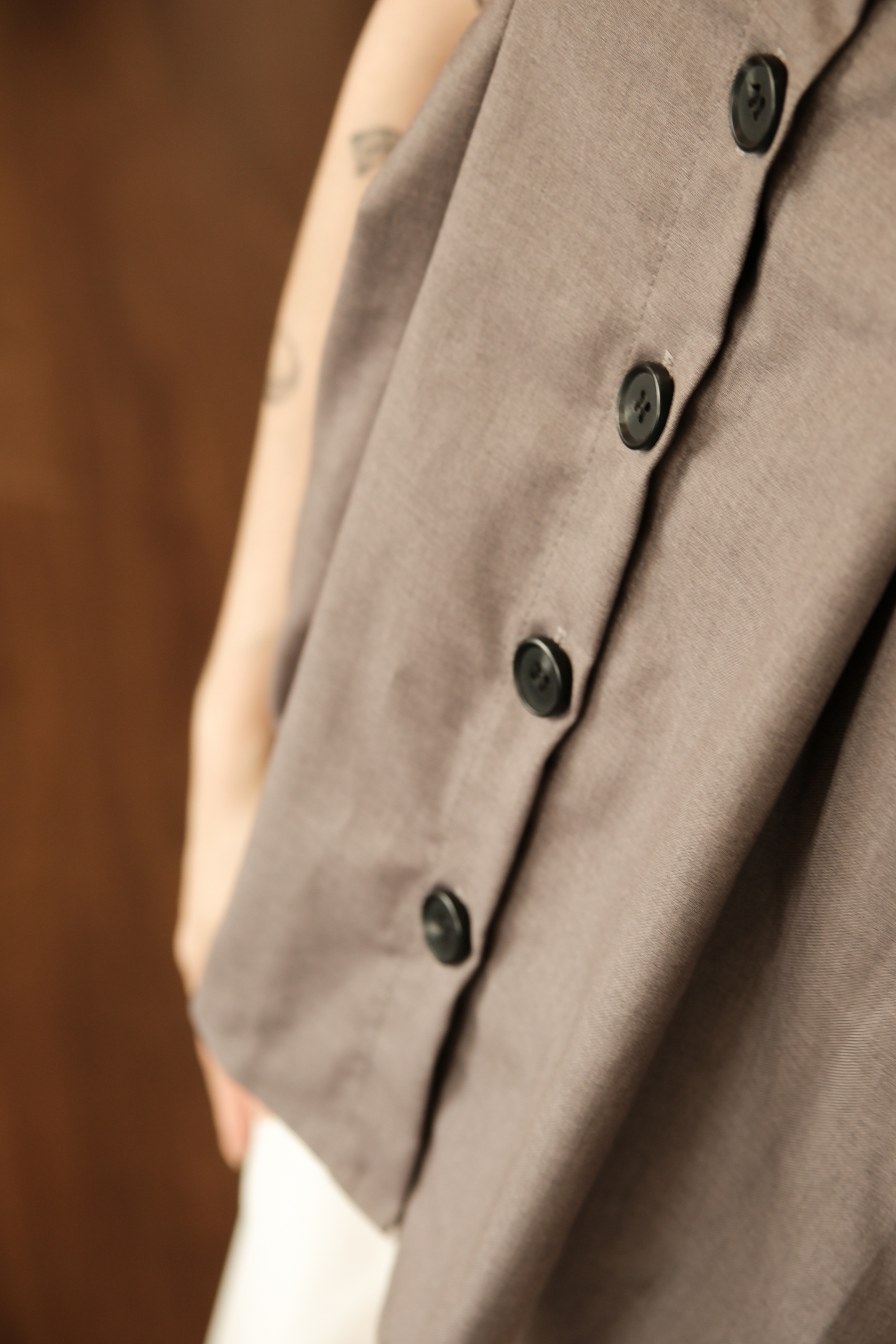 Sabine Button-Front Swing Cami Top in Grey