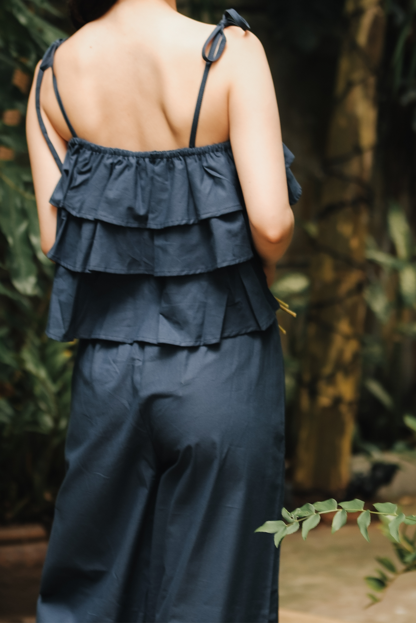 Lina Layered Ruffle Cami & Wide-Leg Pants in Blue