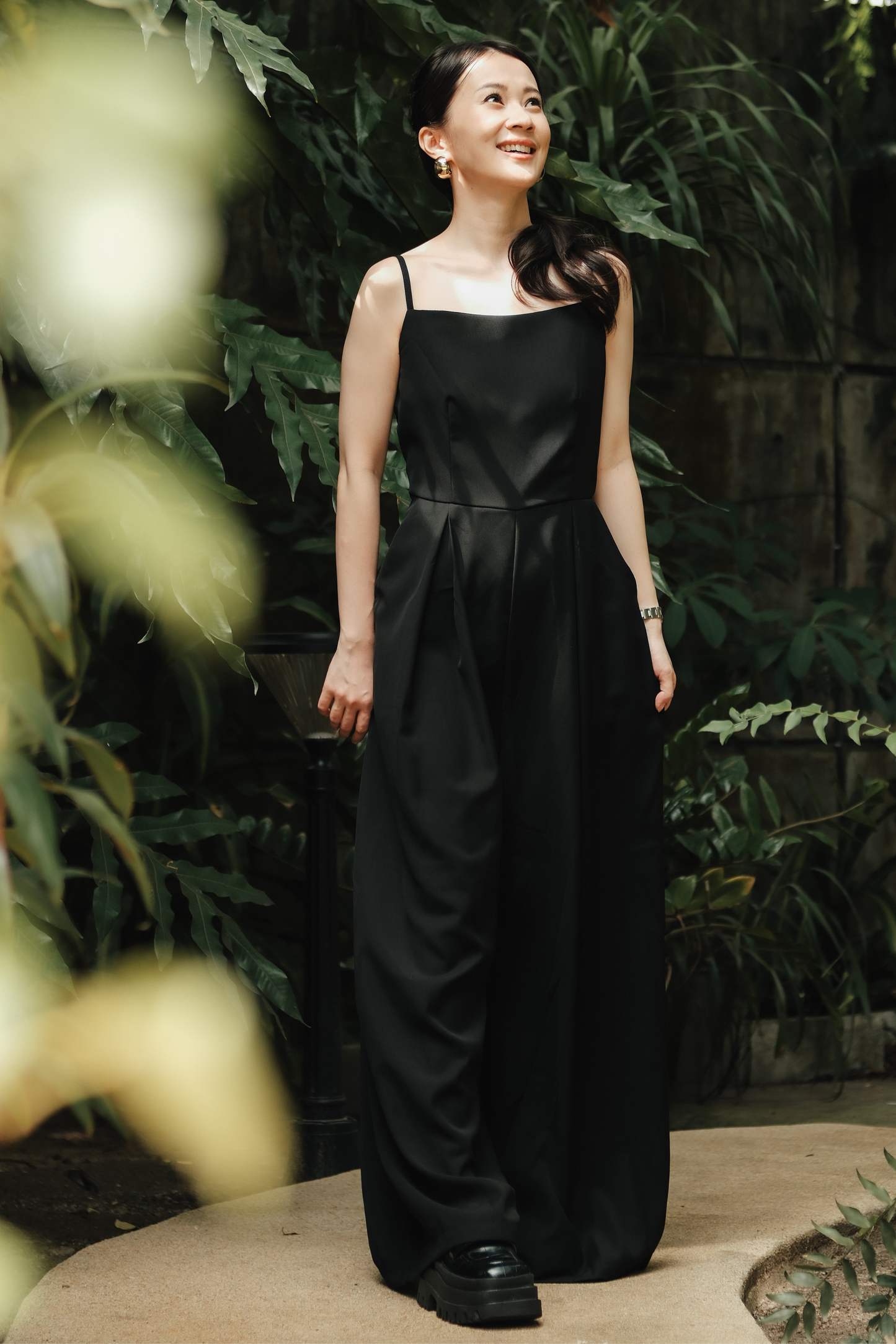 Chloé Back-Strap Wide-Leg Jumpsuit in Black