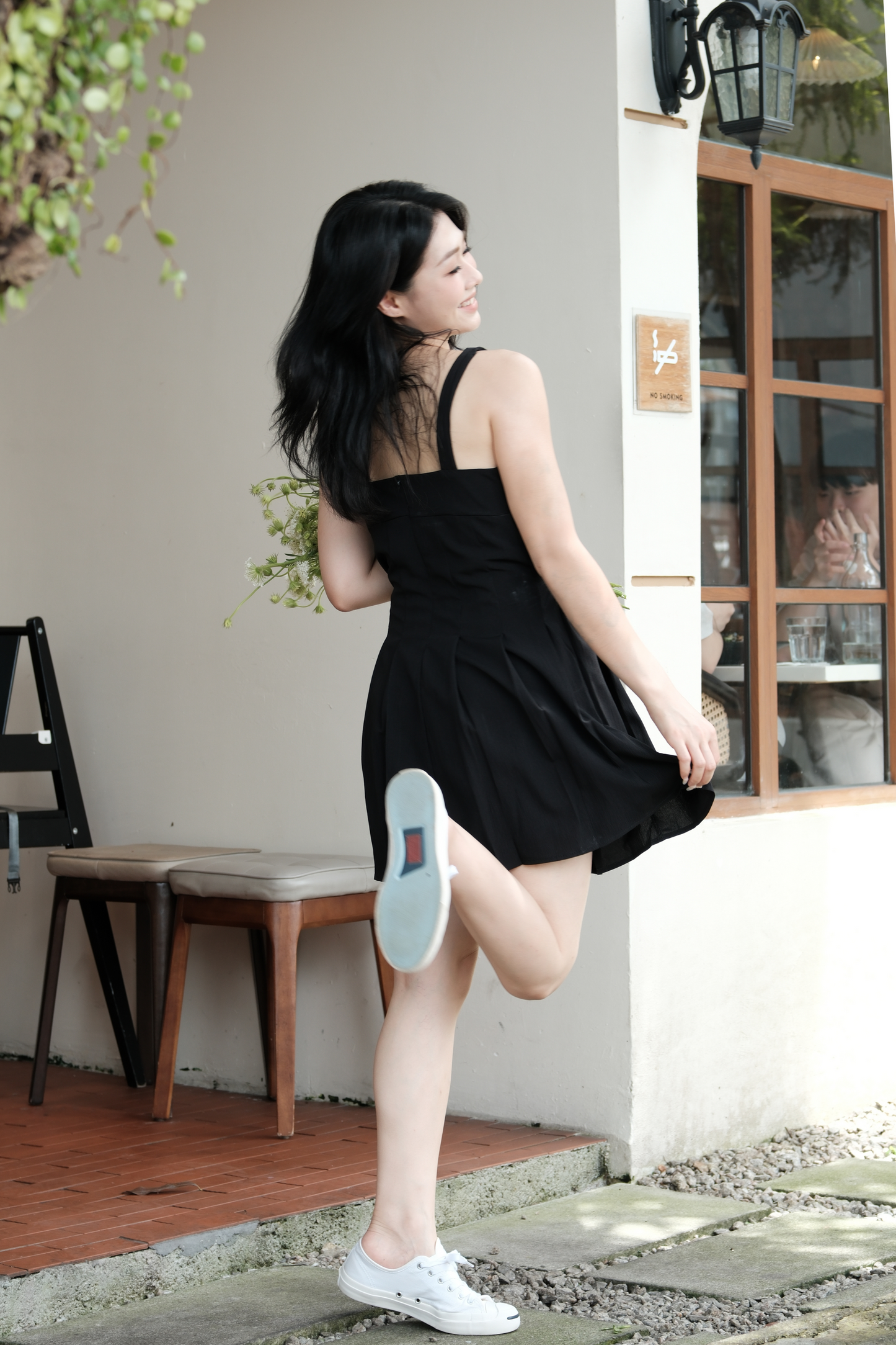 Vivienne Pleated Corset Mini Dress in Black