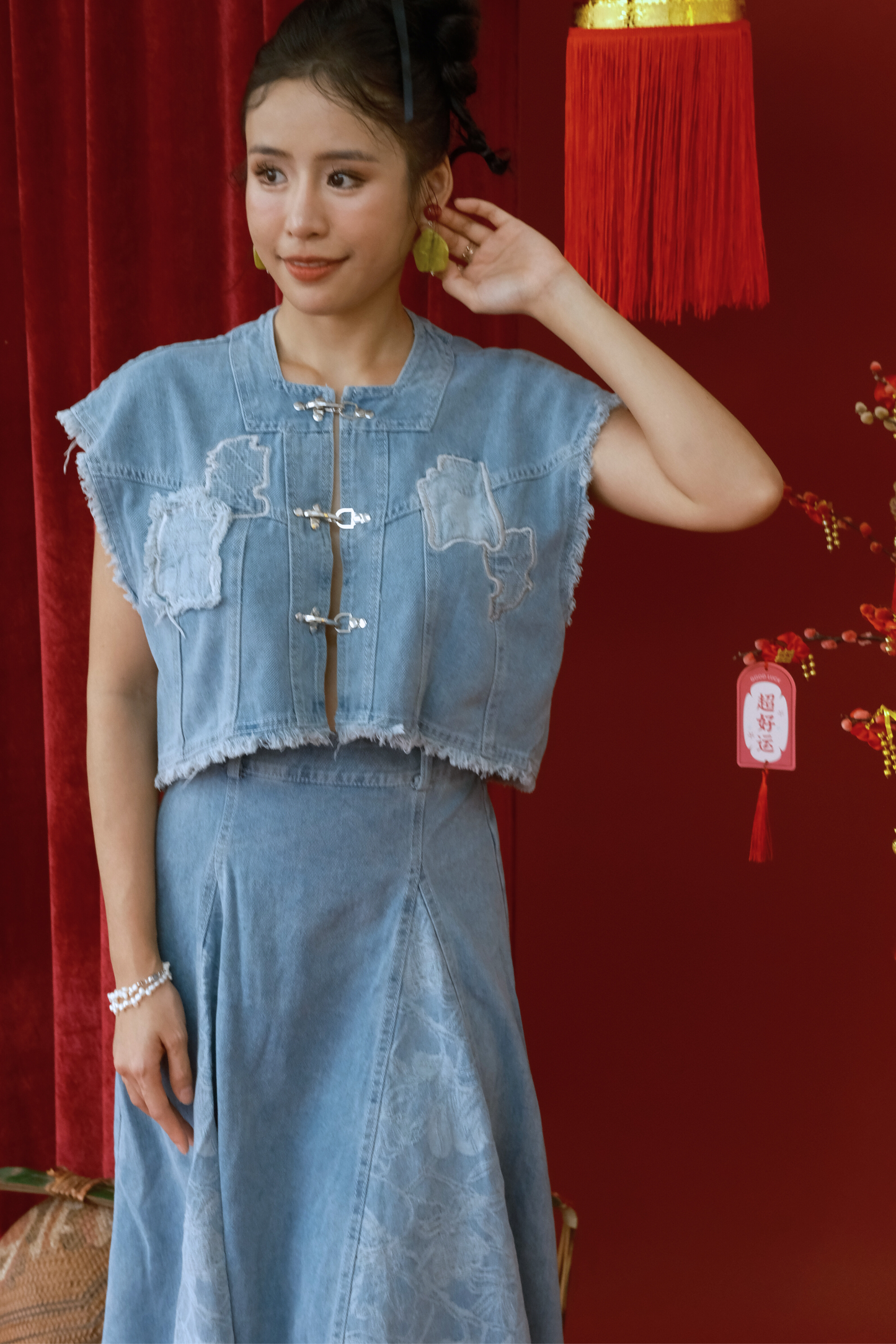 Marais Washed Denim Two-Piece Set