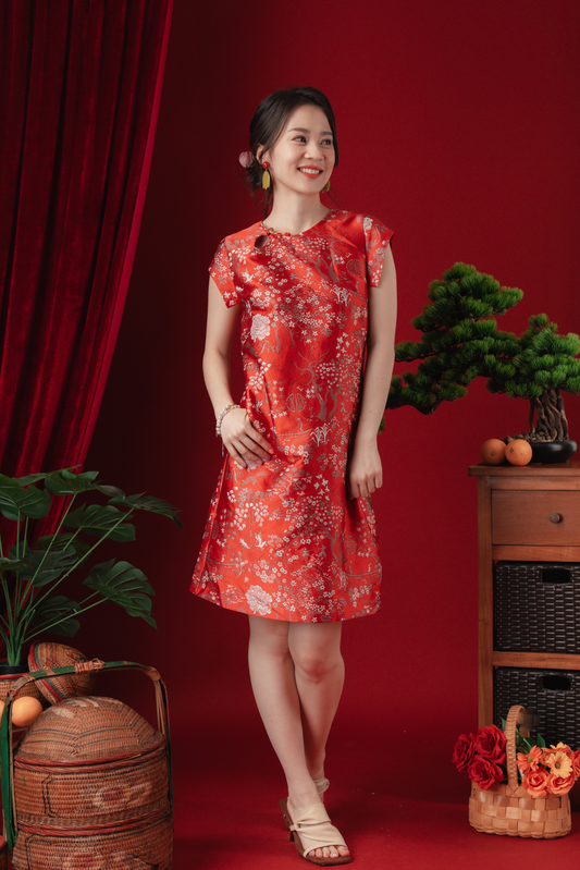 Celina Imperial Jacquard Bloom Dress
