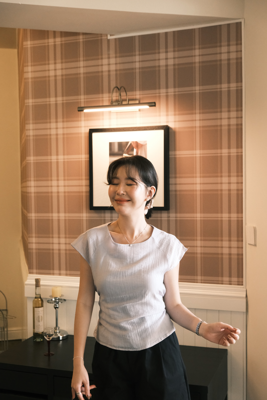 Elise Bow-Tied Back Top in Light Blue