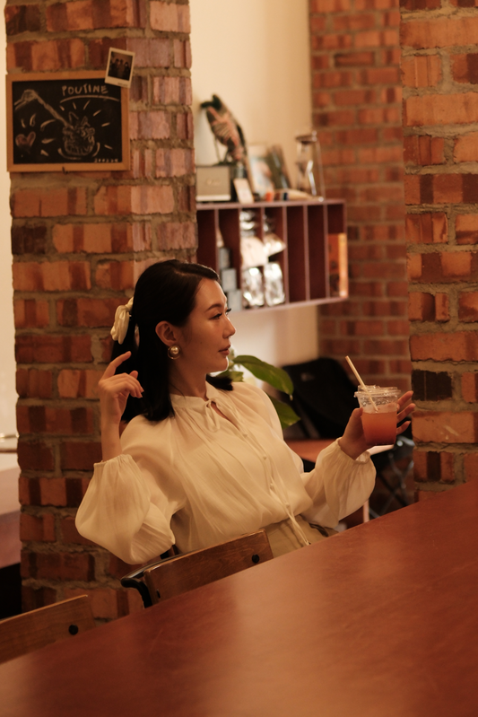 Clémence Soft Gather Blouse in Pure White