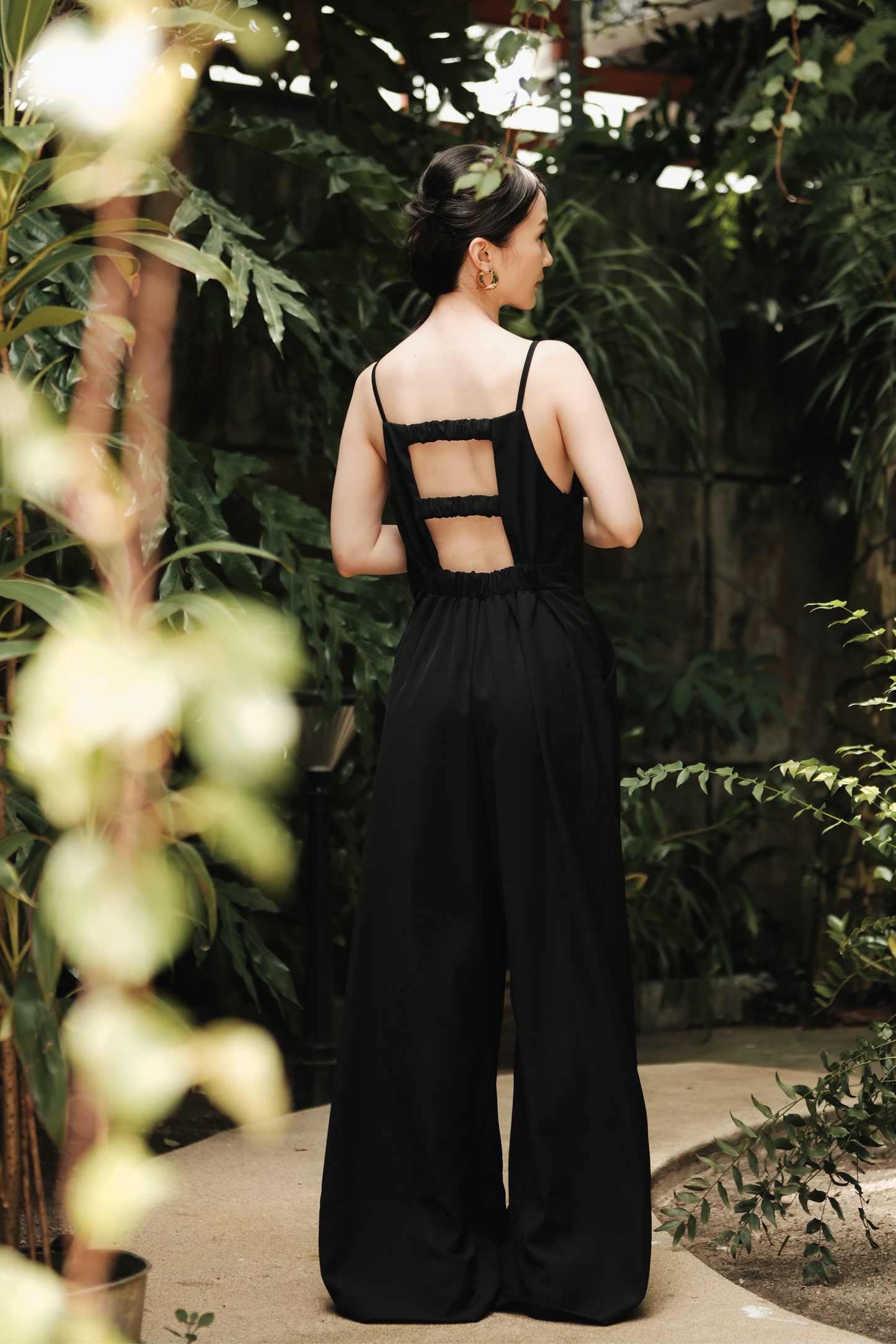 Chloé Back-Strap Wide-Leg Jumpsuit in Black