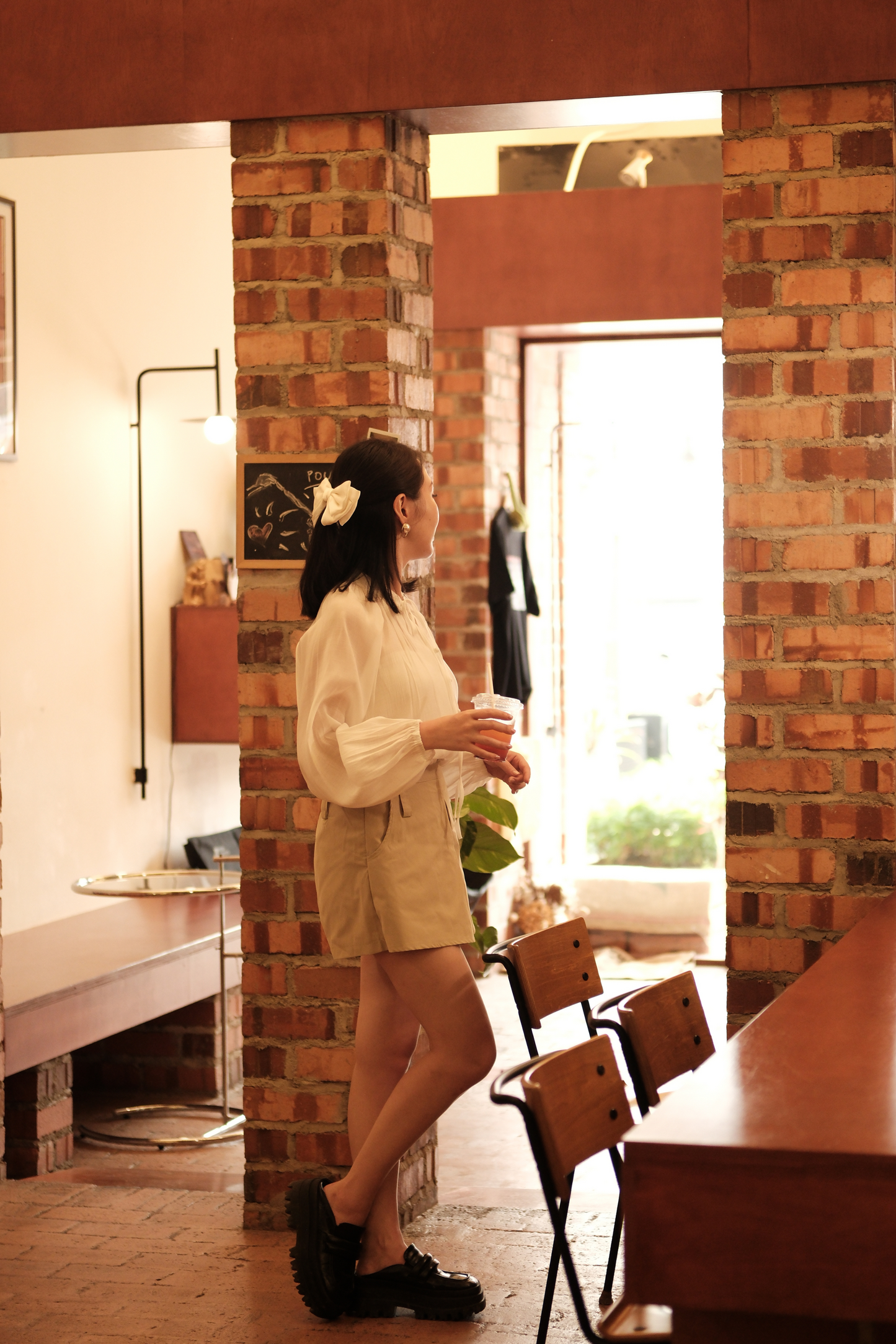 Clémence Soft Gather Blouse in Pure White