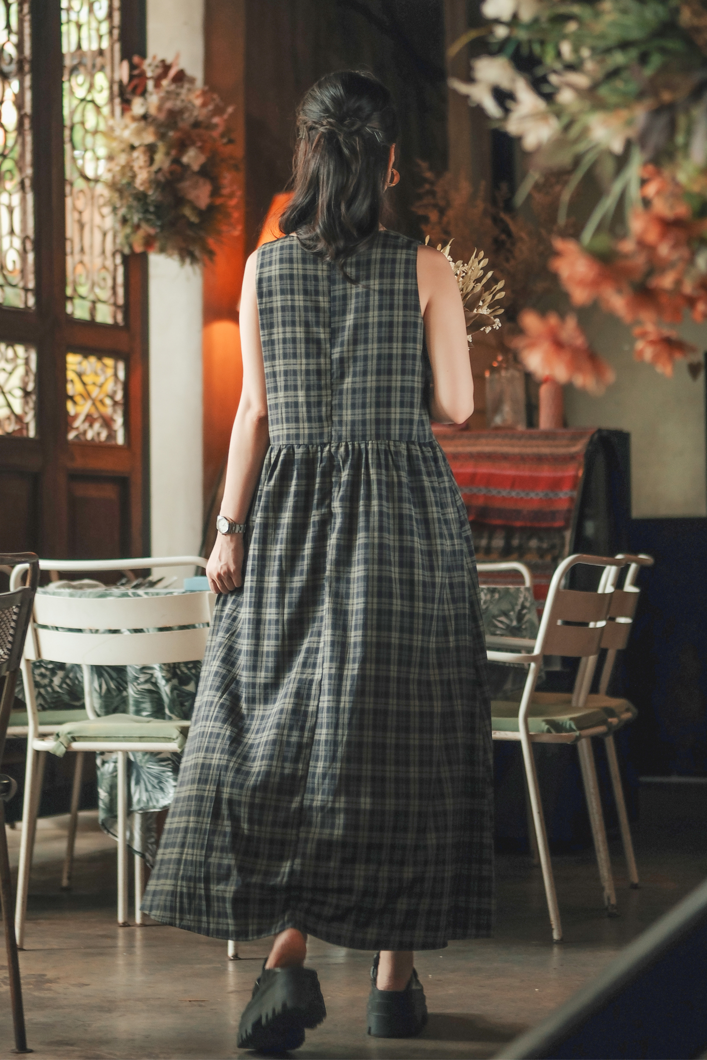 Eloise Plaid Sleeveless Maxi Dress