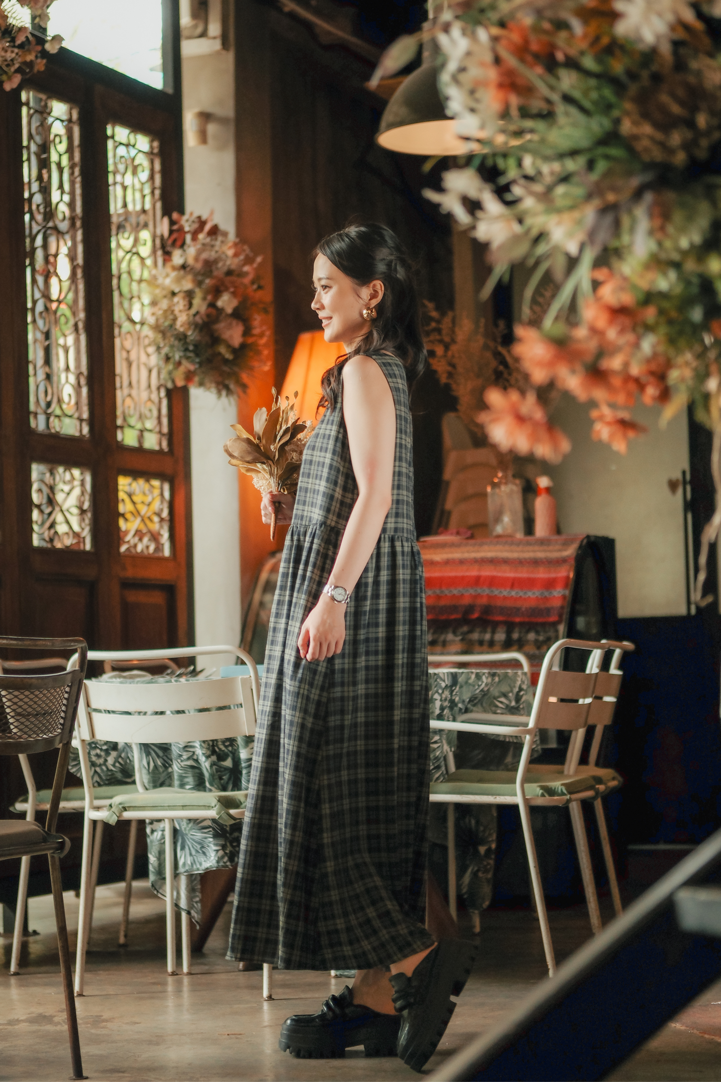 Eloise Plaid Sleeveless Maxi Dress