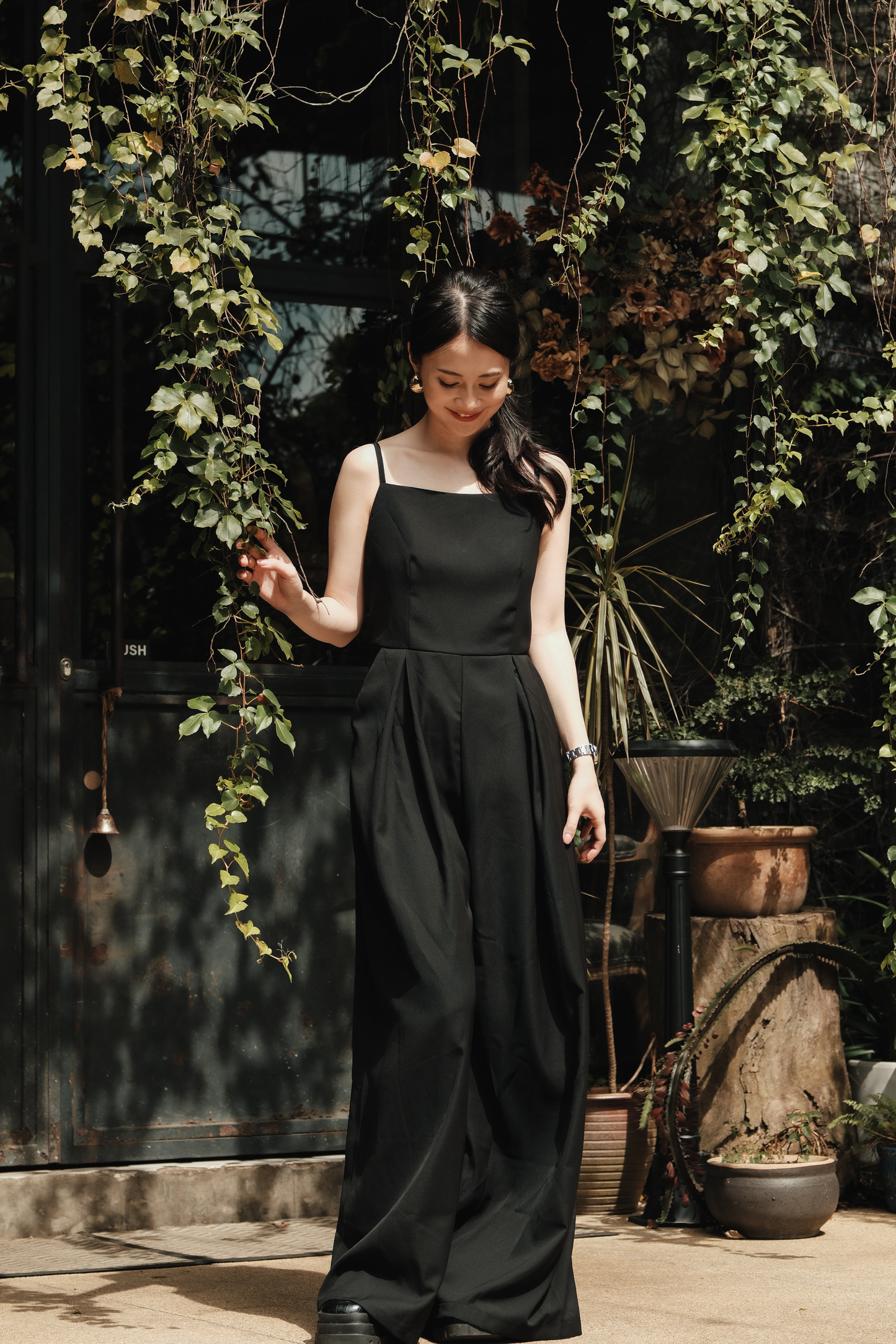 Chloé Back-Strap Wide-Leg Jumpsuit in Black