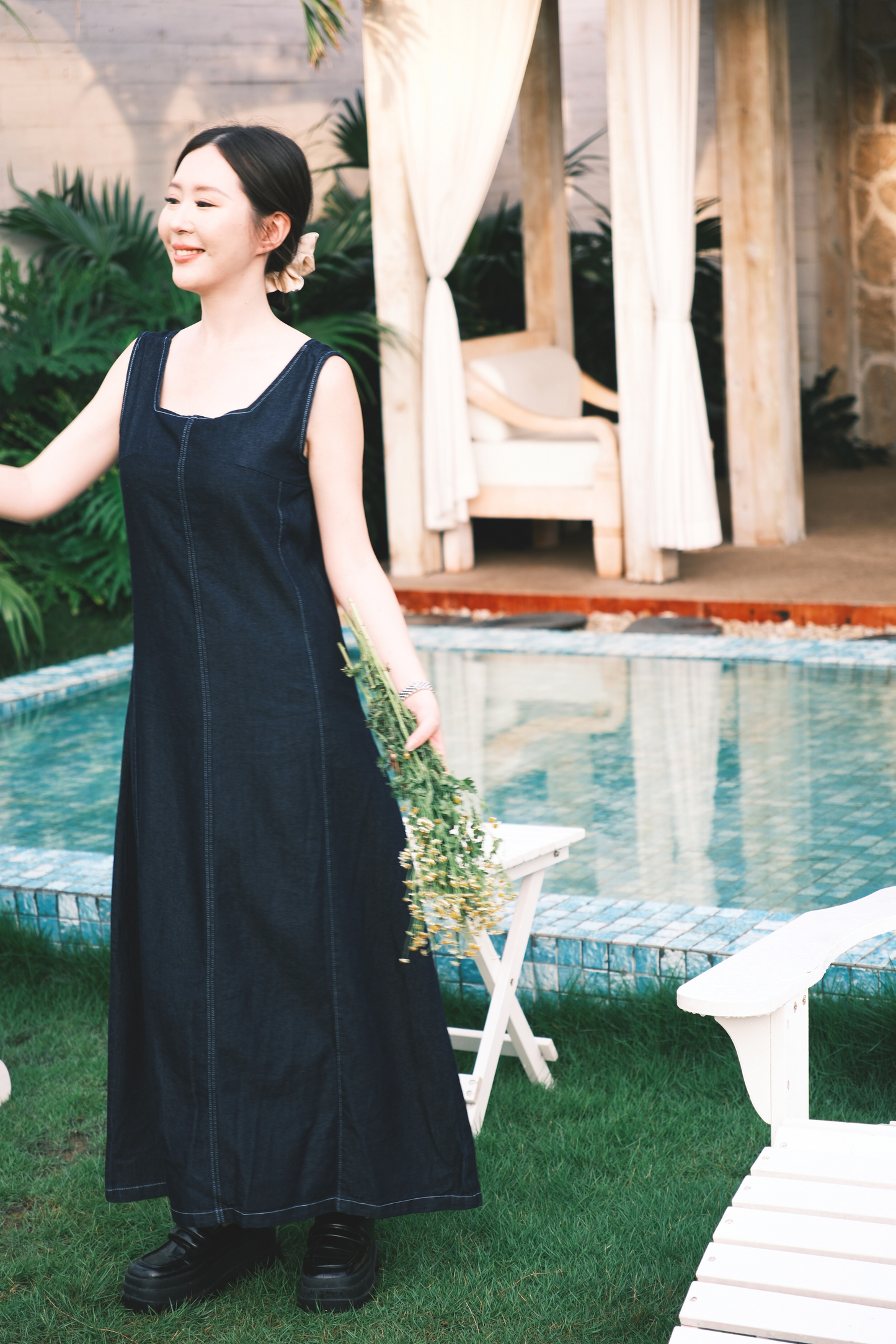 Romy Denim Maxi Dress