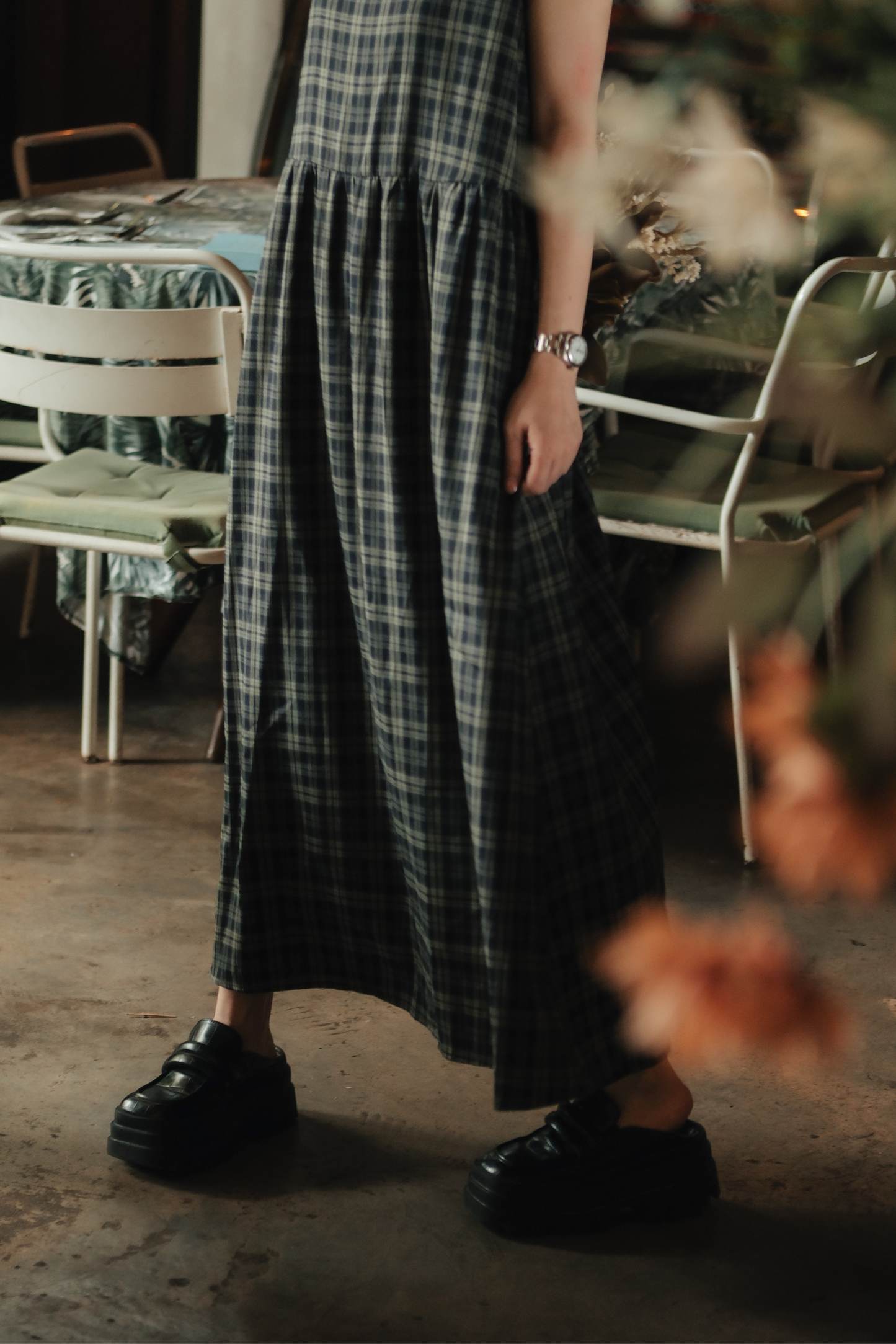 Eloise Plaid Sleeveless Maxi Dress