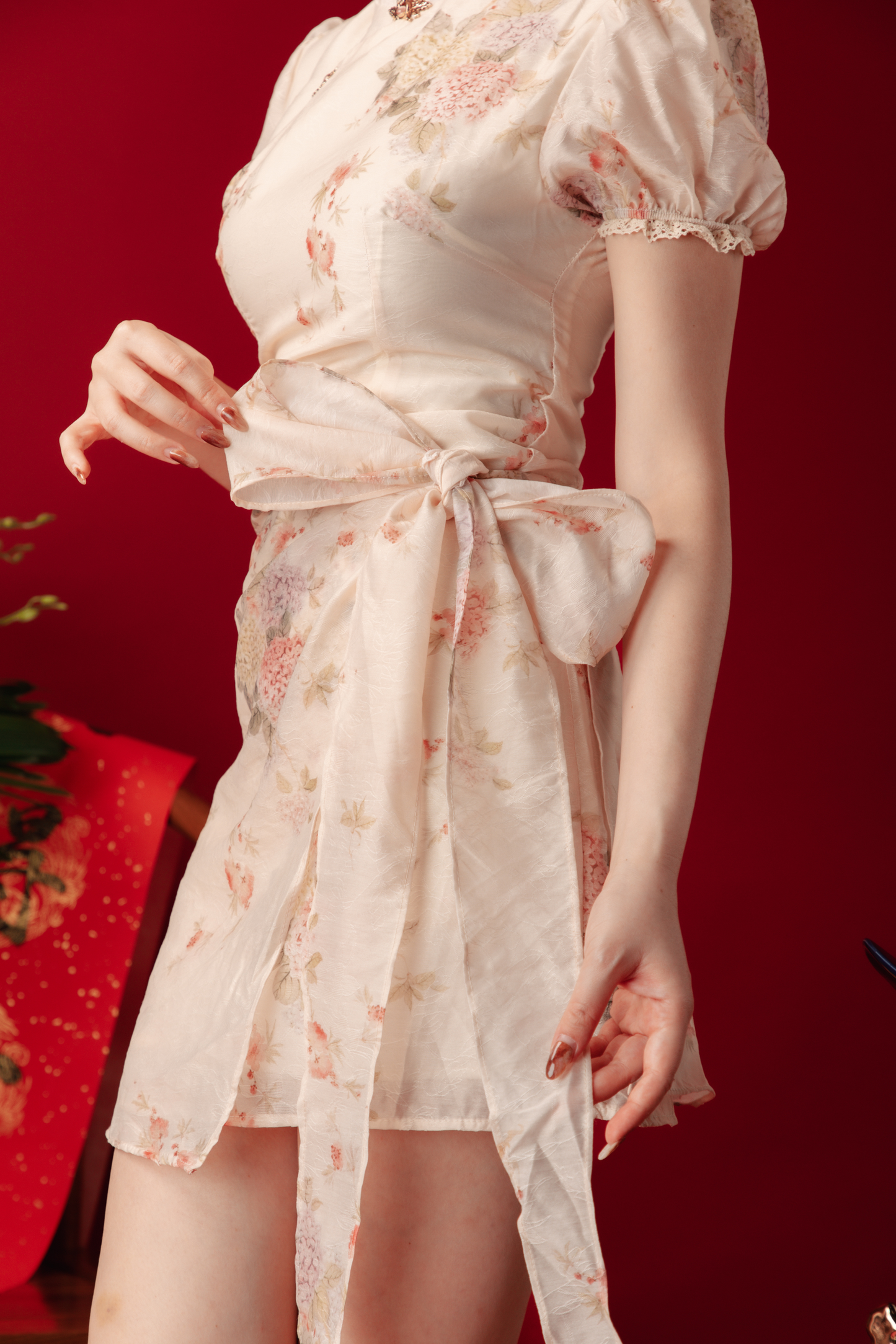 Amelie Blossom Wrap Cheongsam Dress (In-Stock)