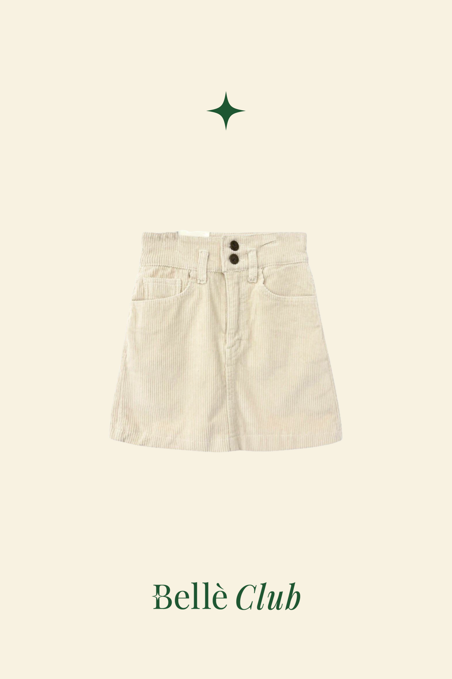 Chloe Corduroy A-Line Mini Skirt in Beige