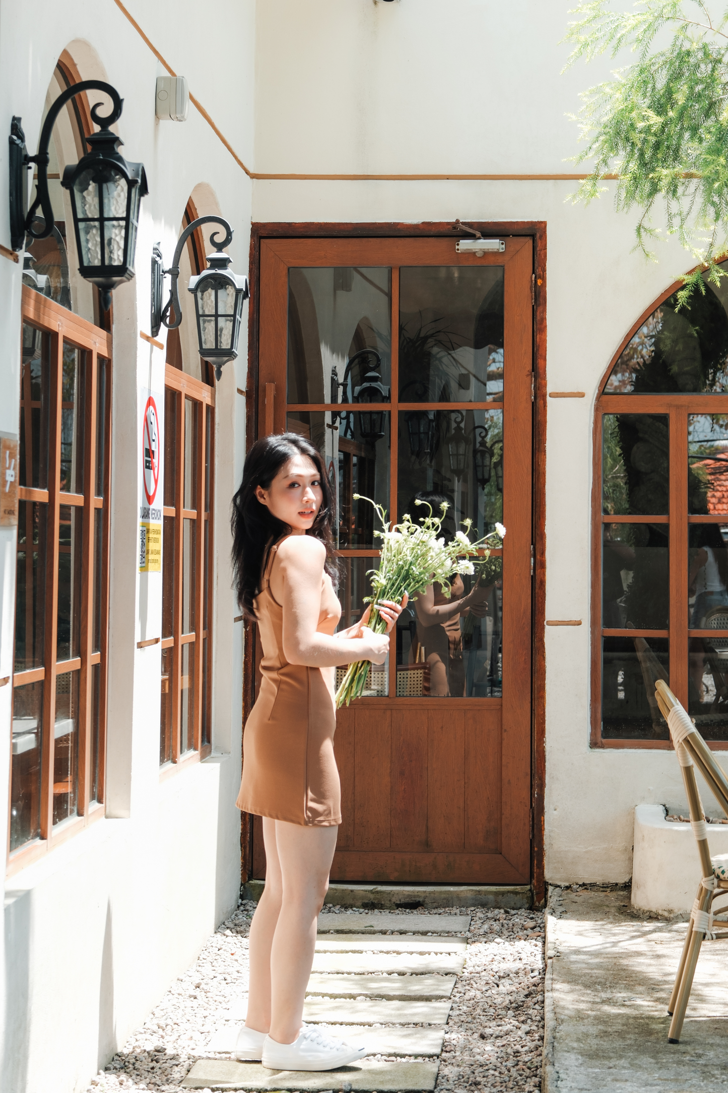 Aria Tailored Mini Dress in Khaki