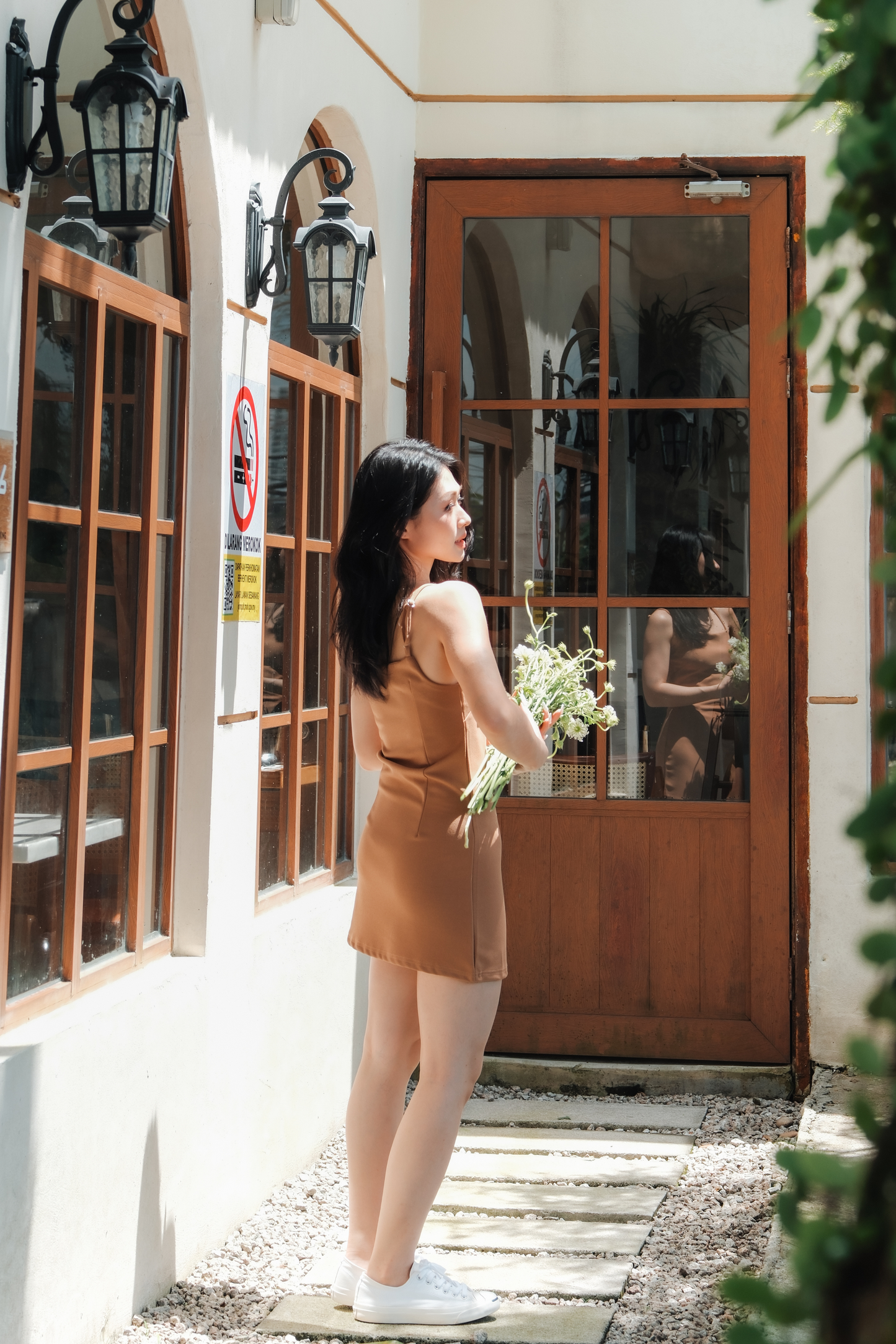 Aria Tailored Mini Dress in Khaki