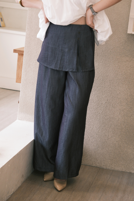 Harper Wide-Leg Pants in Blue