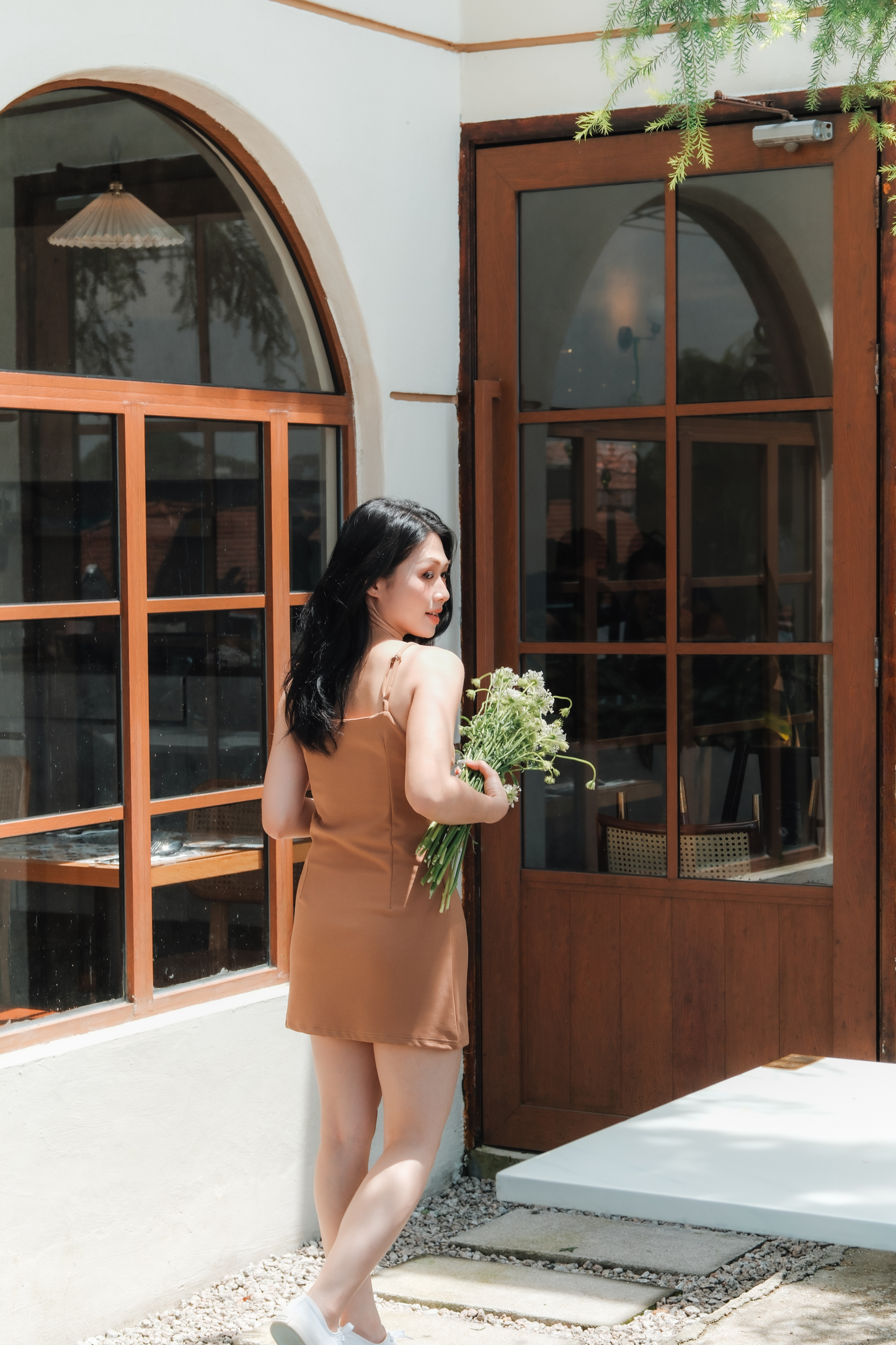 Aria Tailored Mini Dress in Khaki