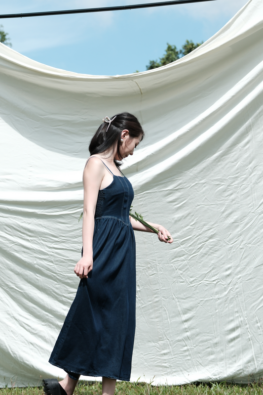 Juliette Denim Corset Maxi Dress