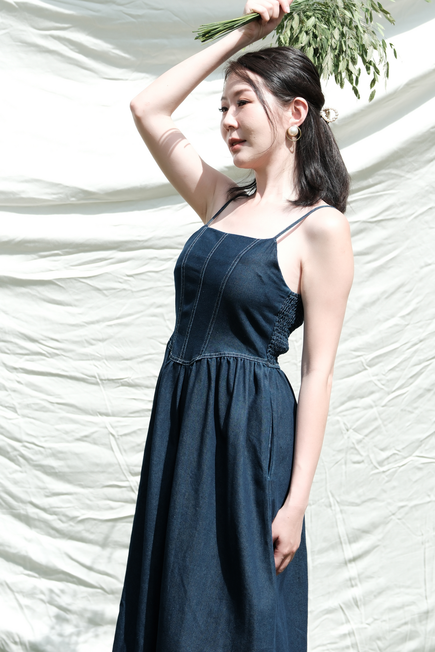 Juliette Denim Corset Maxi Dress