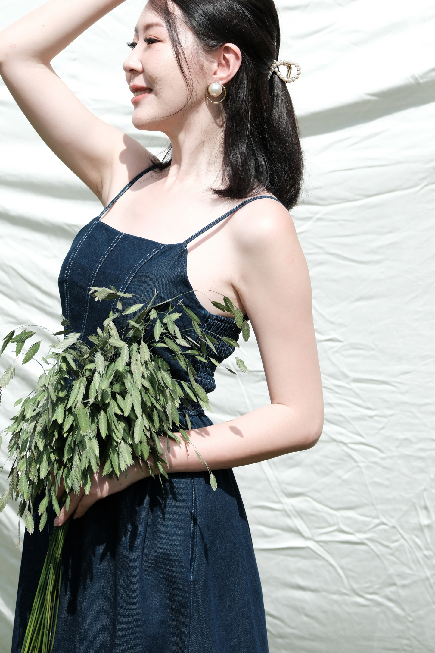 Juliette Denim Corset Maxi Dress