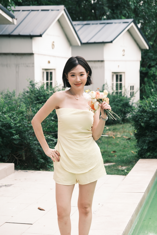 Céline Tube Top & Shorts Set