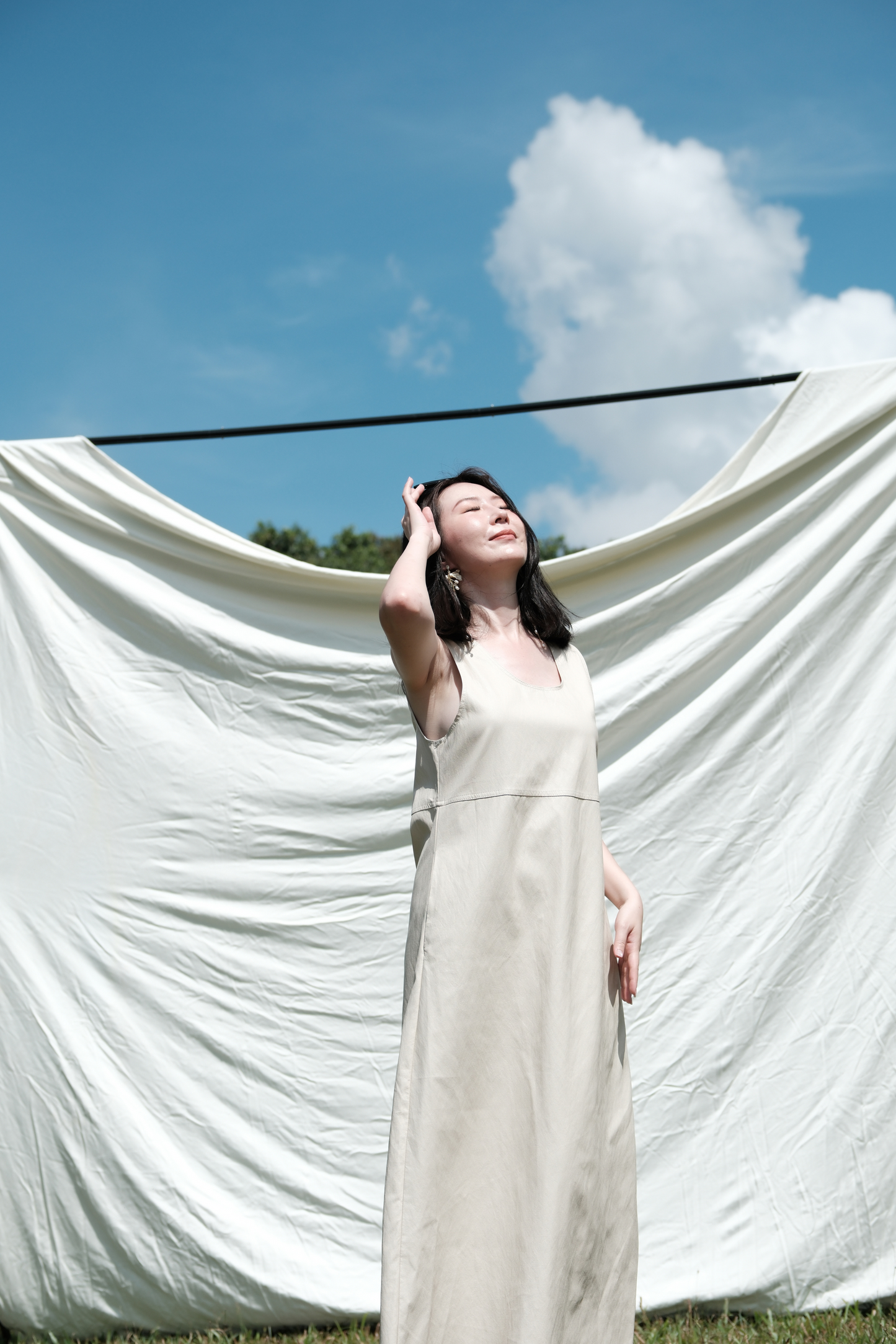 Noa PU Tank Dress in Cream