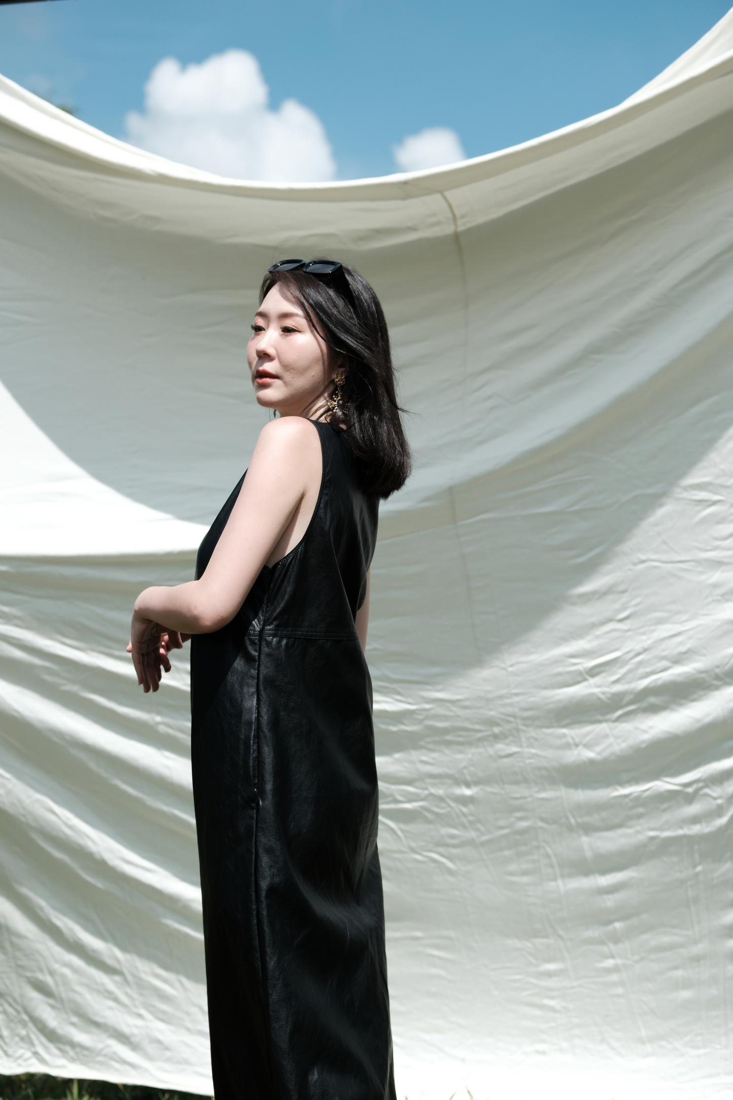 Noa PU Tank Dress in Black
