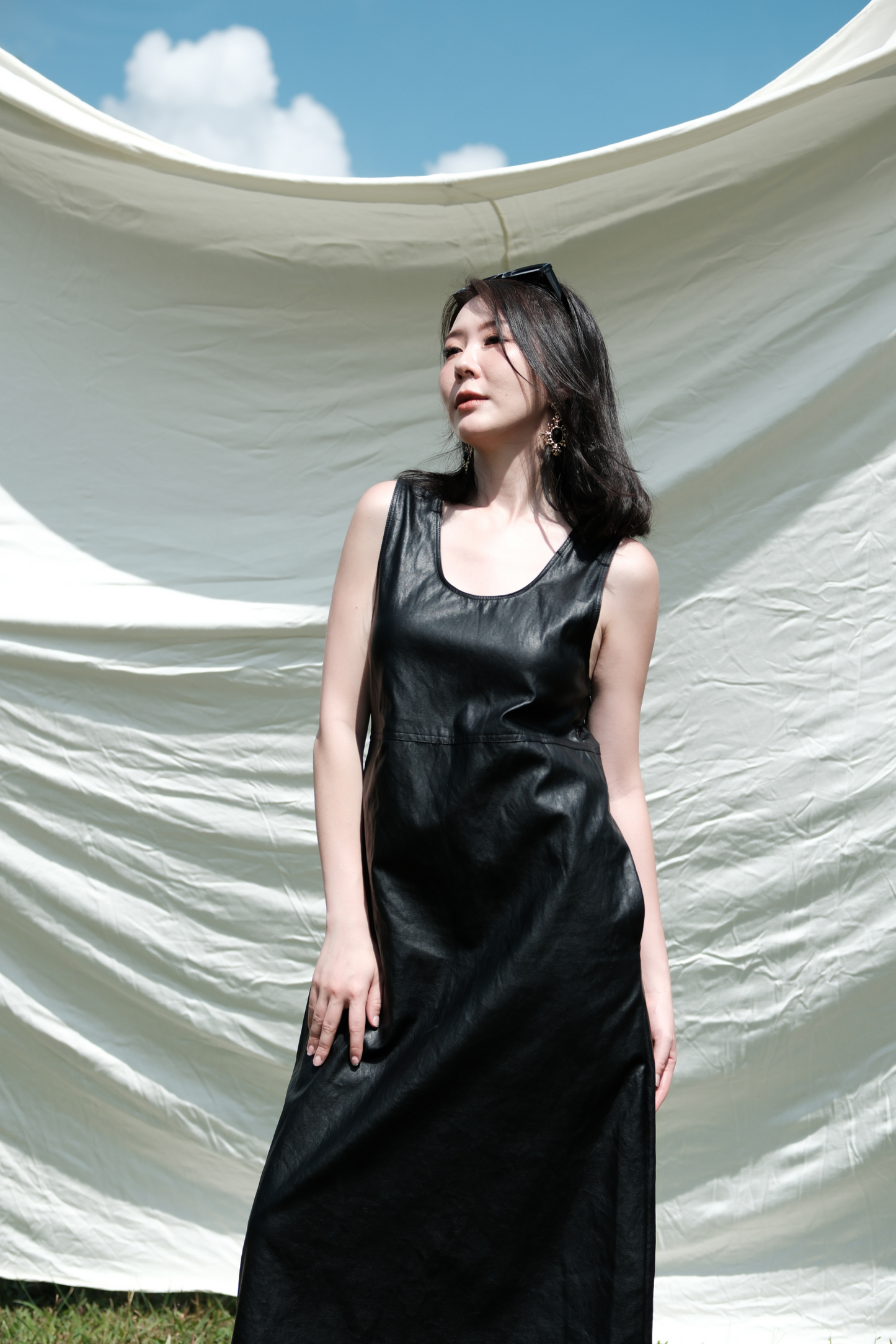 Noa PU Tank Dress in Black