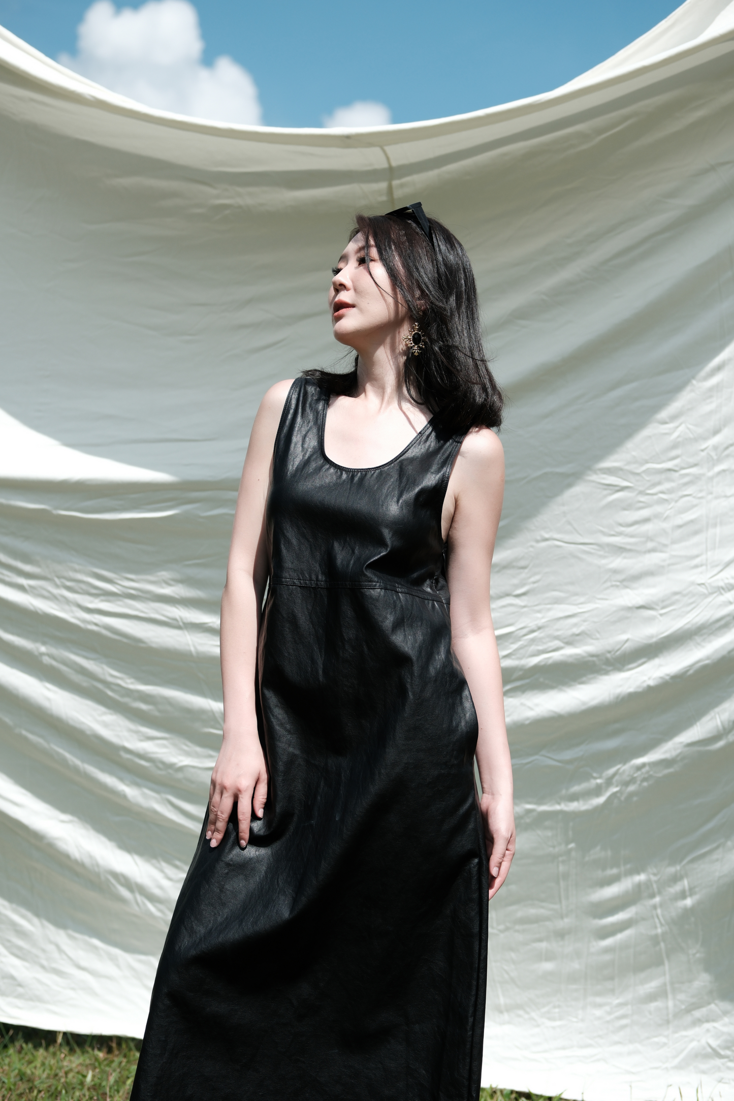 Noa PU Tank Dress in Black