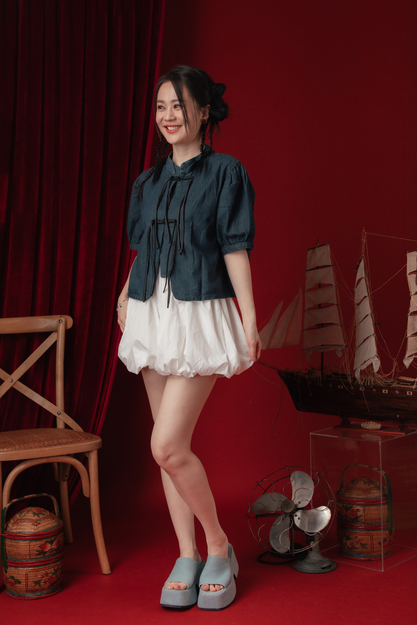 Cloudy Puff Bubble Shorts in White