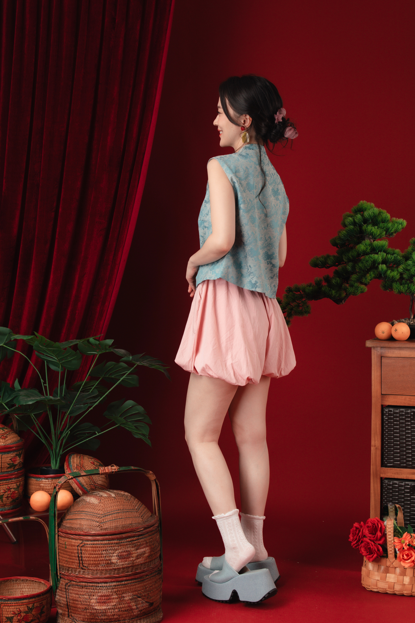 Cloudy Puff Bubble Shorts in Pink (In-Stock)