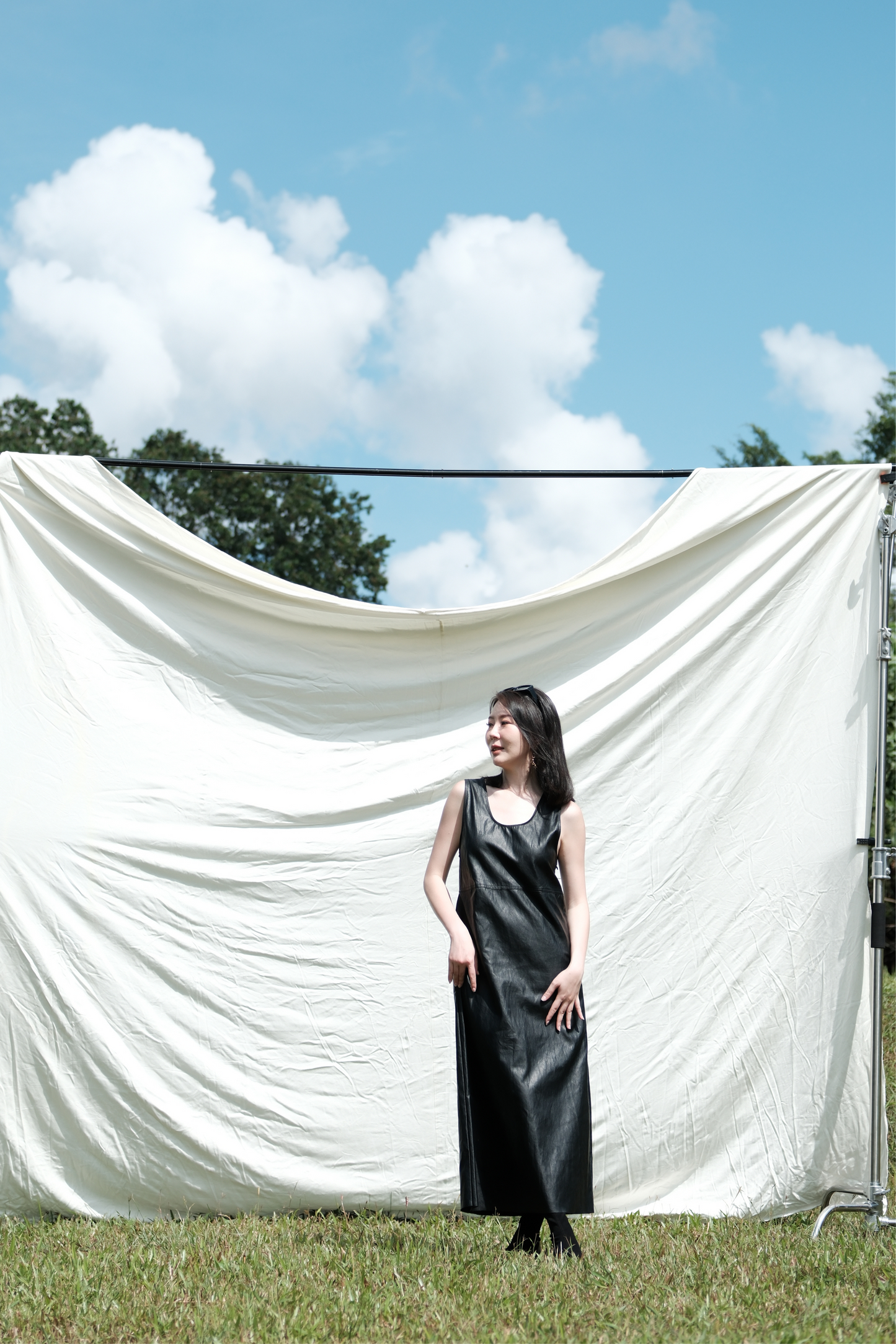 Noa PU Tank Dress in Black