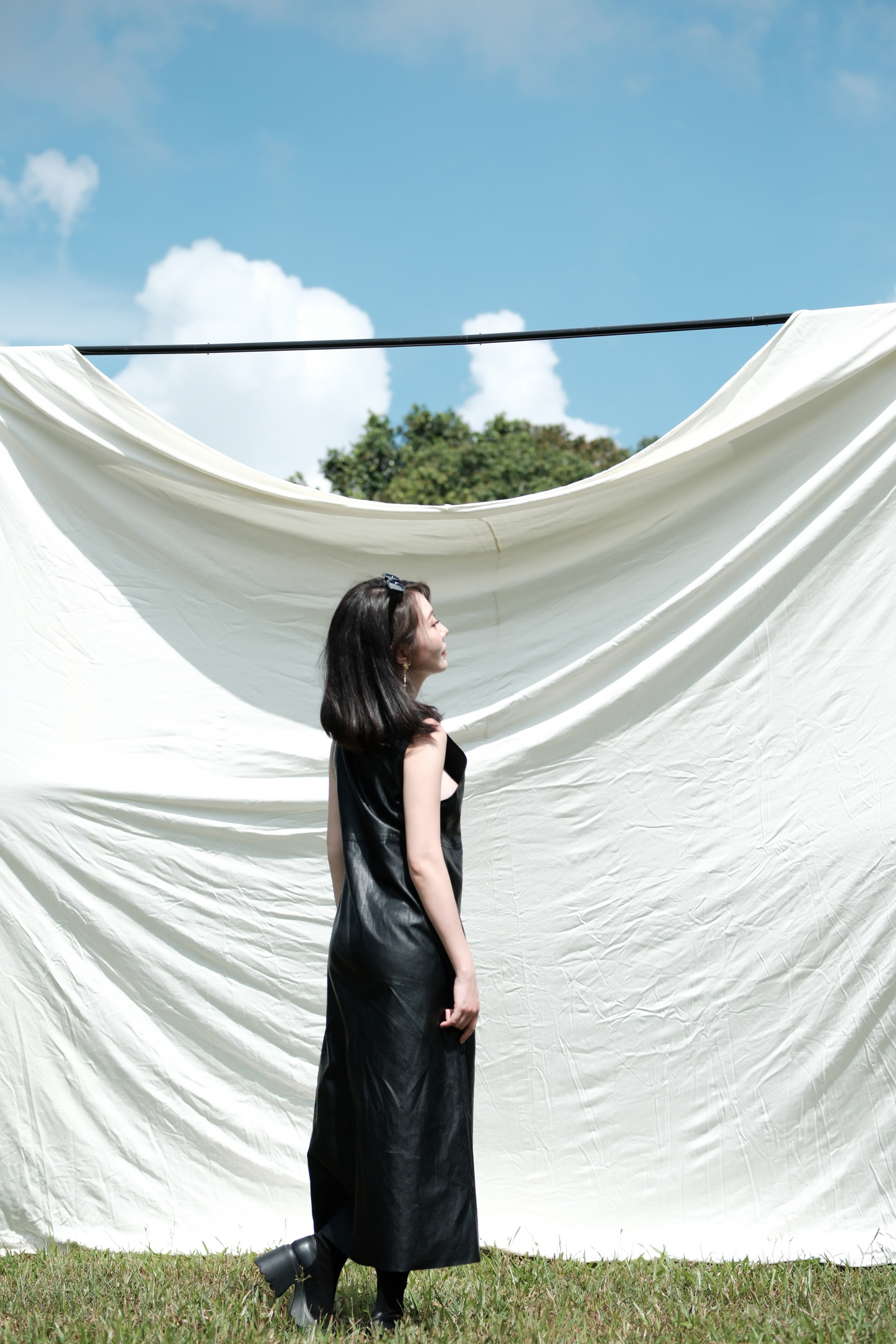 Noa PU Tank Dress in Black