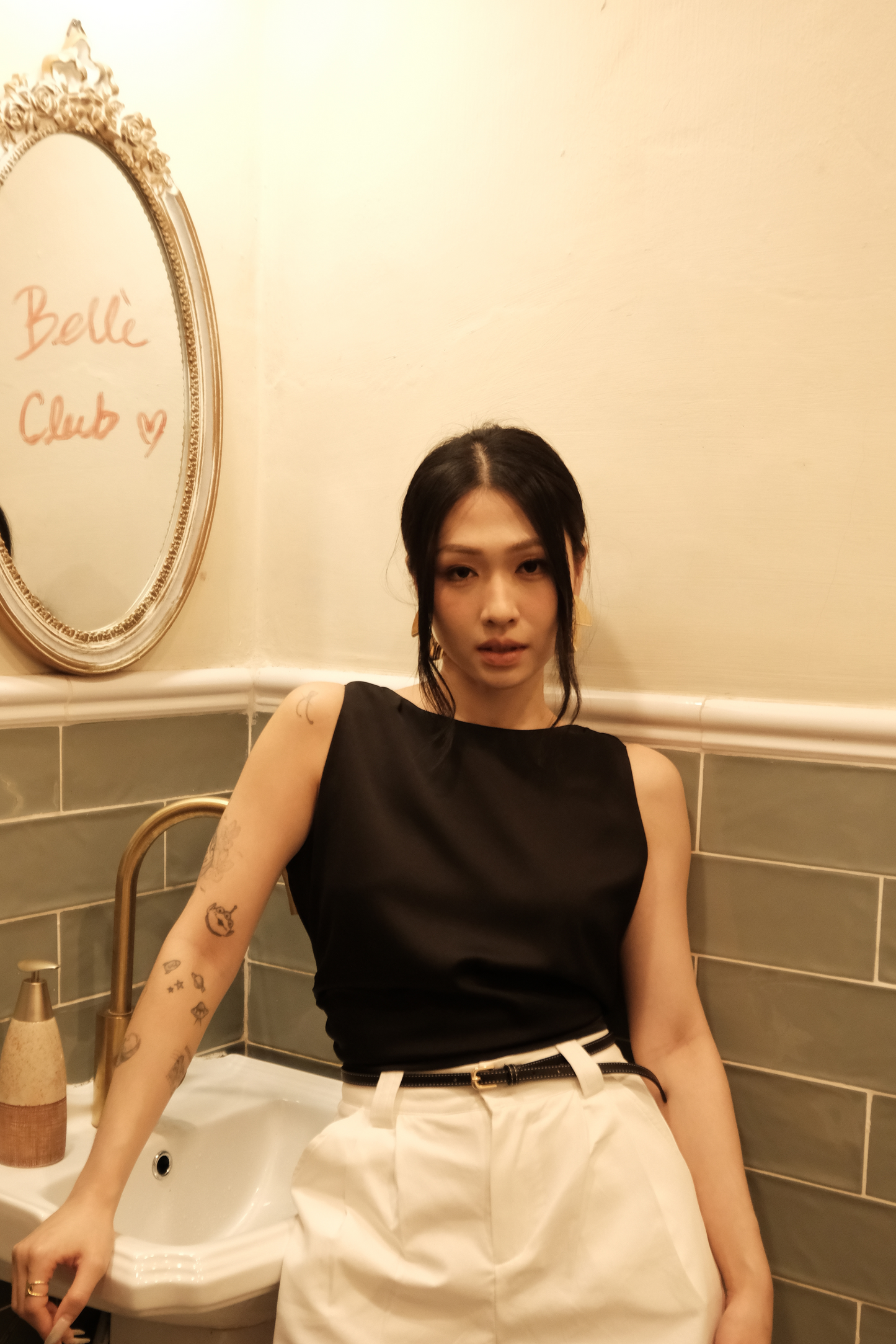 Charlotte Tie-Back Top in Black