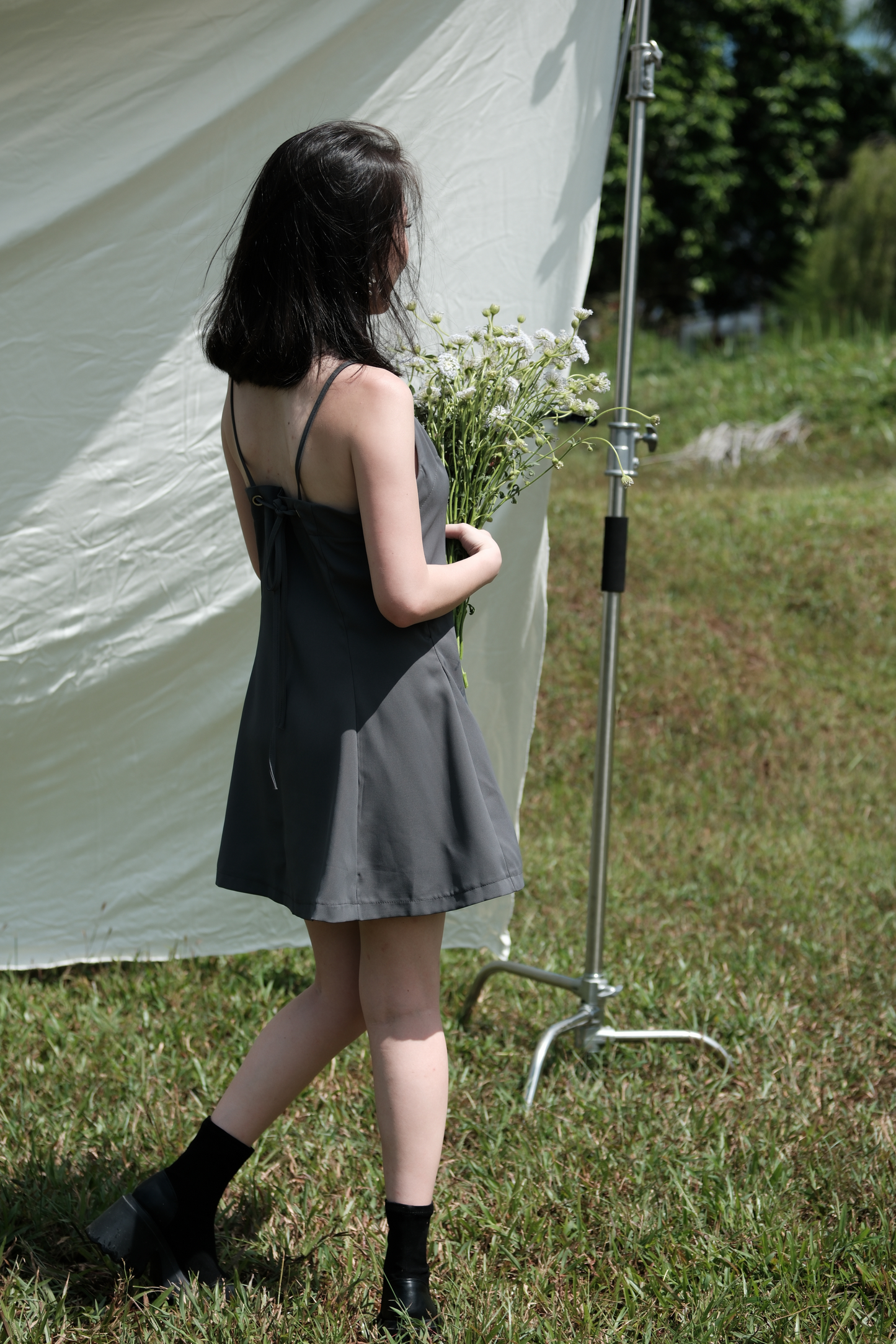 Belle Back-Bow Mini Dress