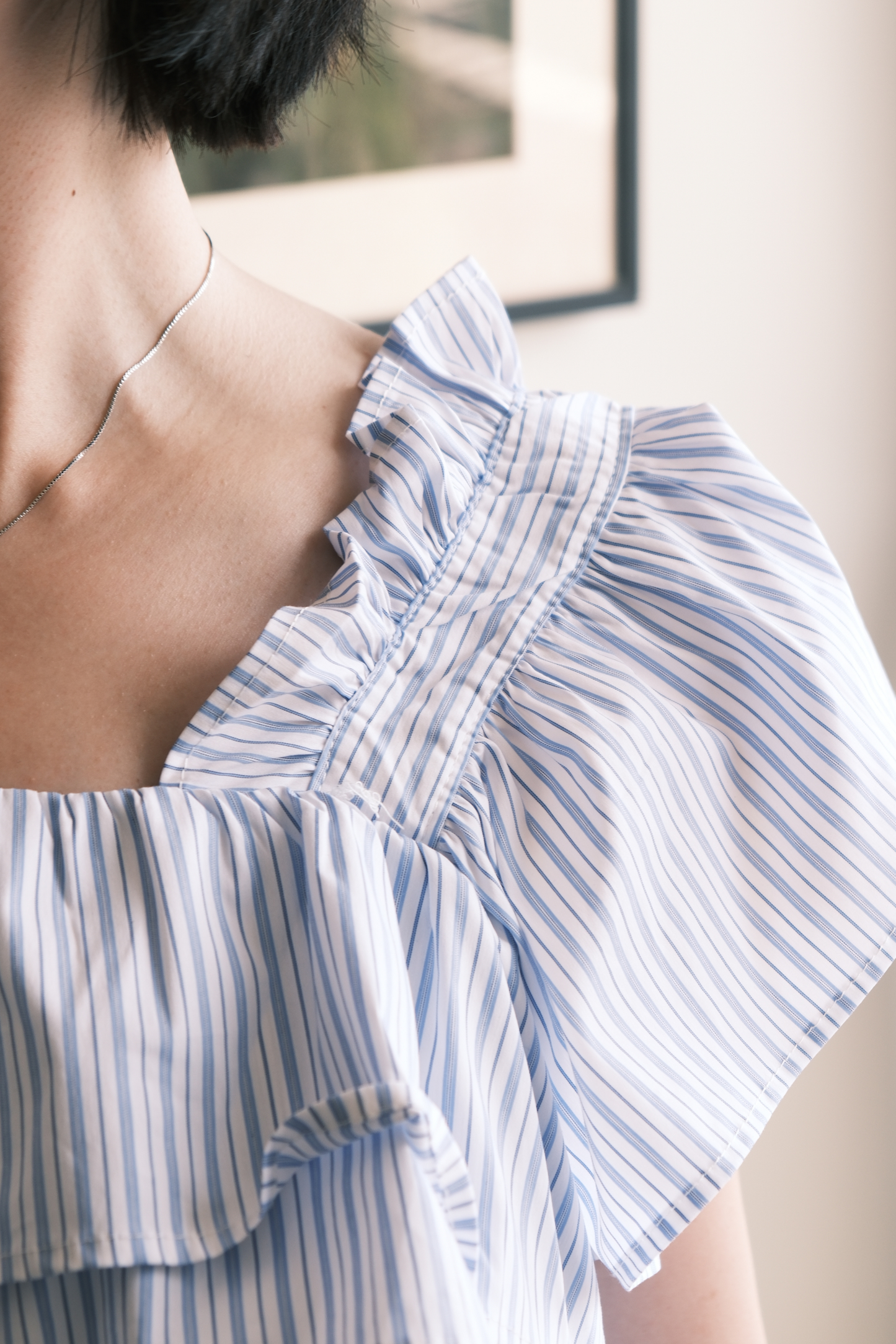 Isla Ruffle Off-Shoulder Top in Light Blue