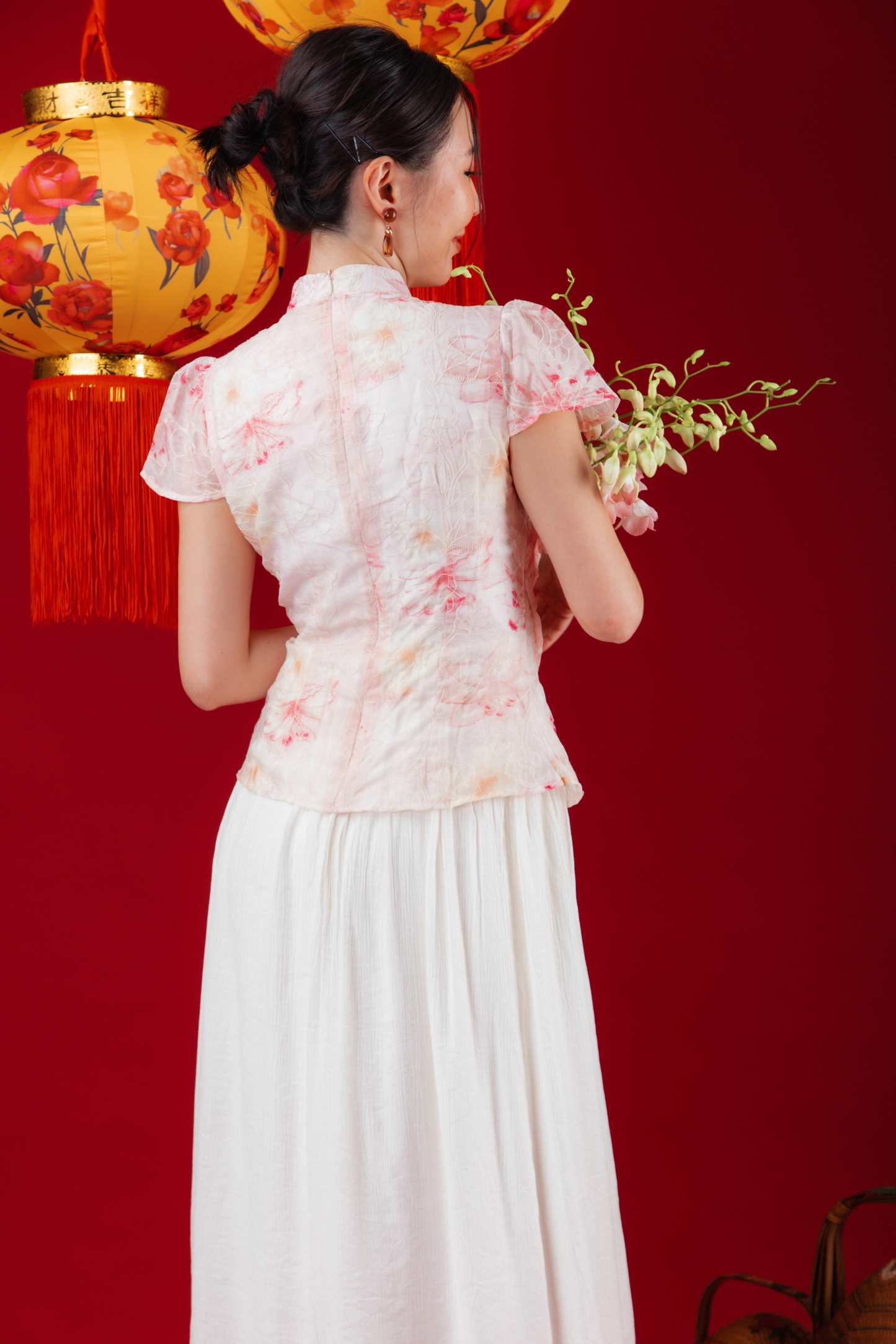 Evelyn Floral Jacquard Cheongsam Dress