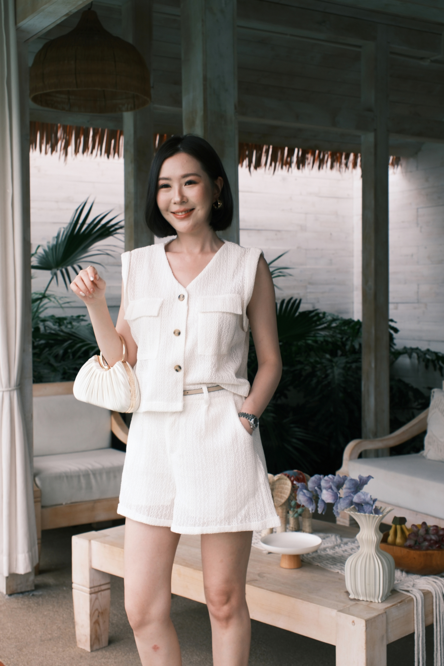 Noa Crochet Twinset in White