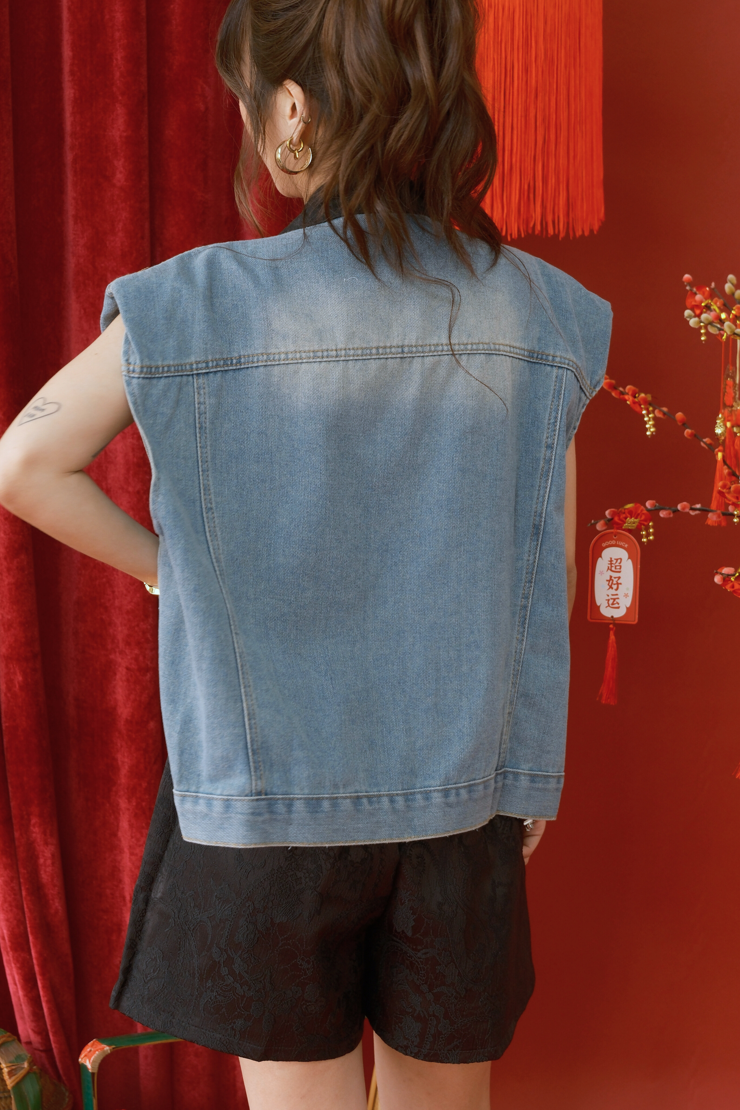 Midnight Knot Denim Vest (In-Stock)