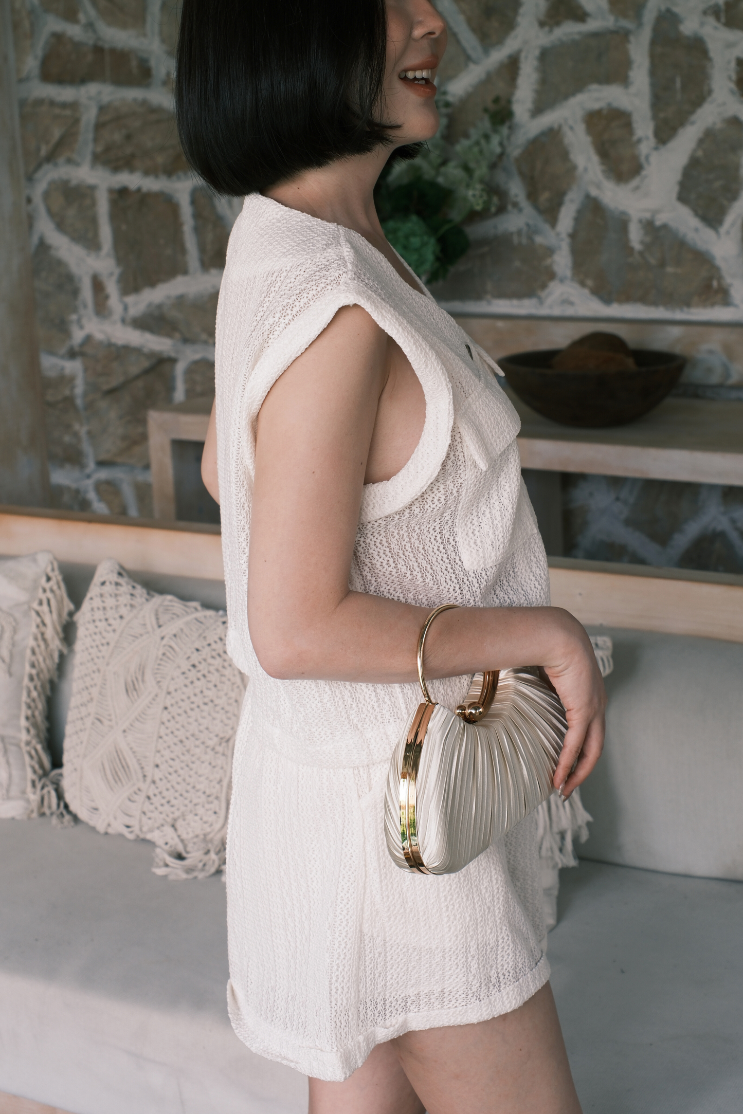 Noa Crochet Twinset in White