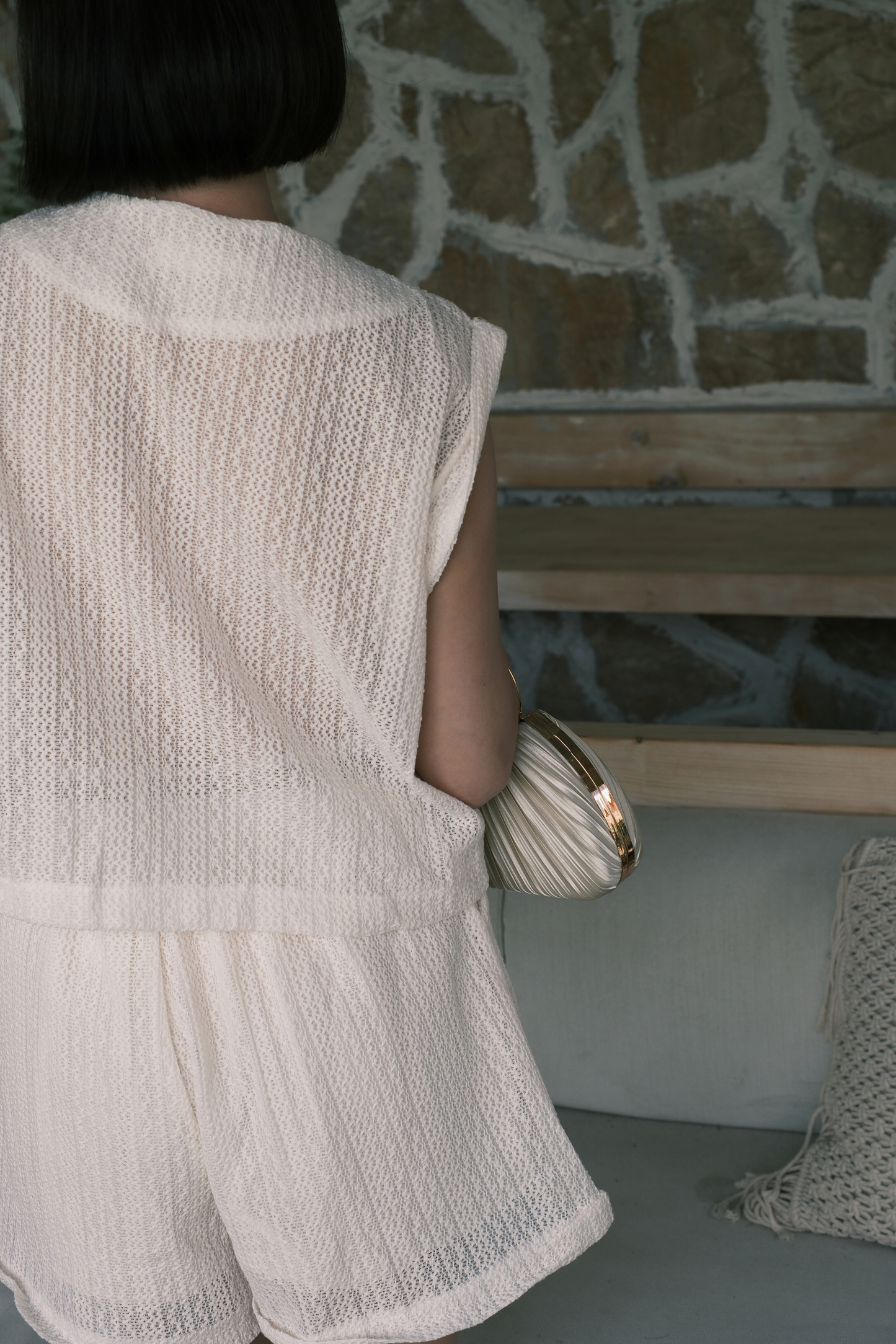 Noa Crochet Twinset in White