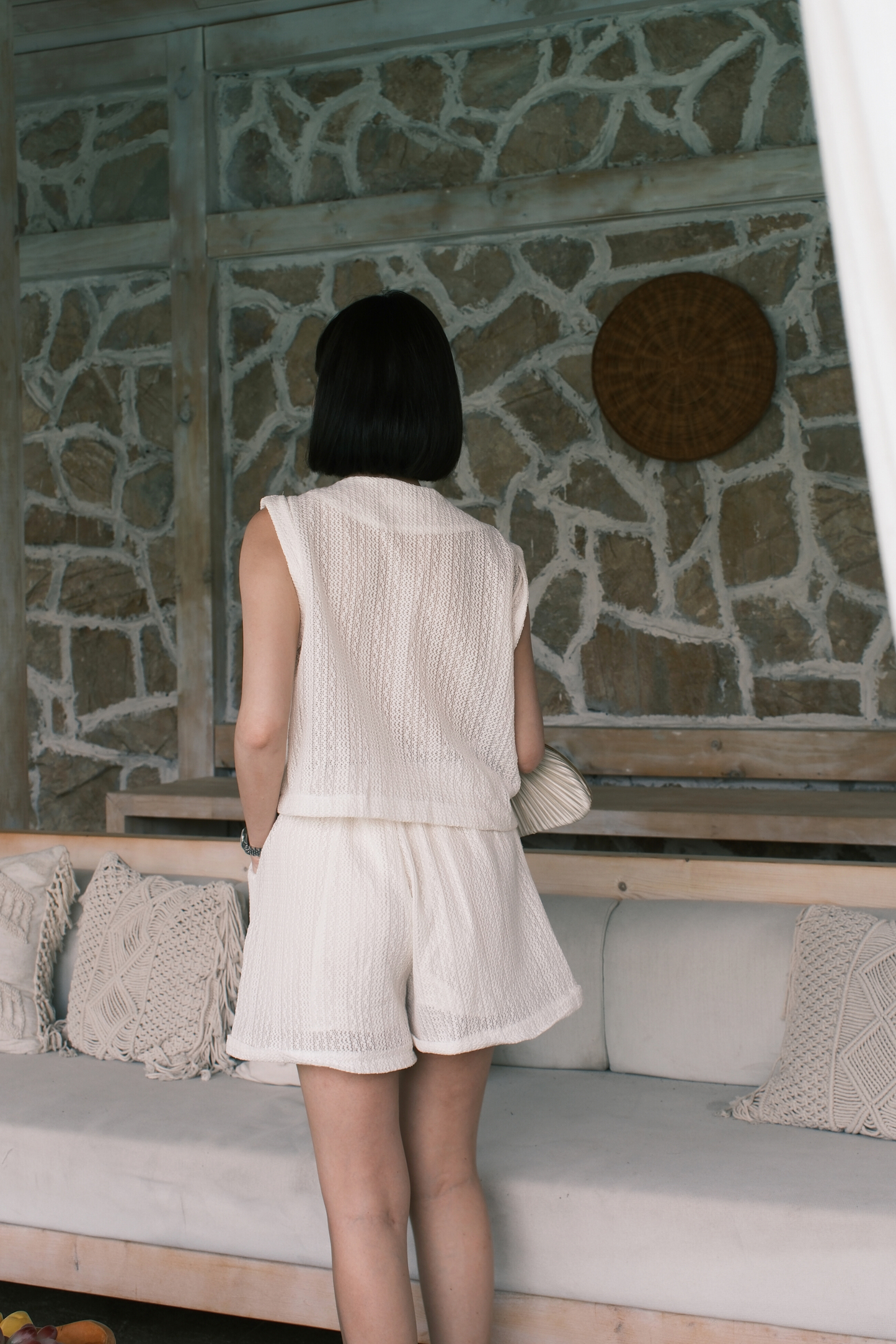 Noa Crochet Twinset in White