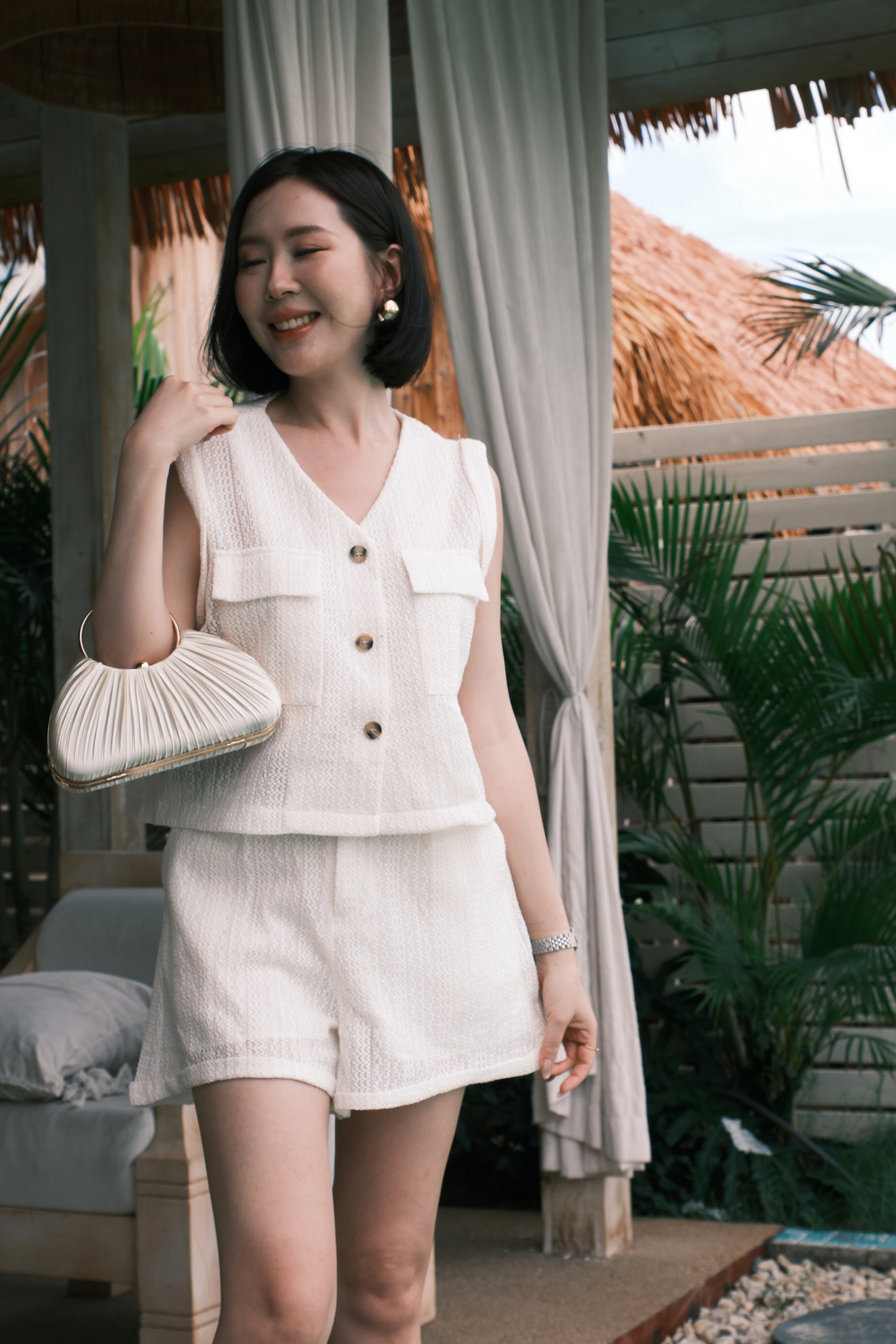 Noa Crochet Twinset in White