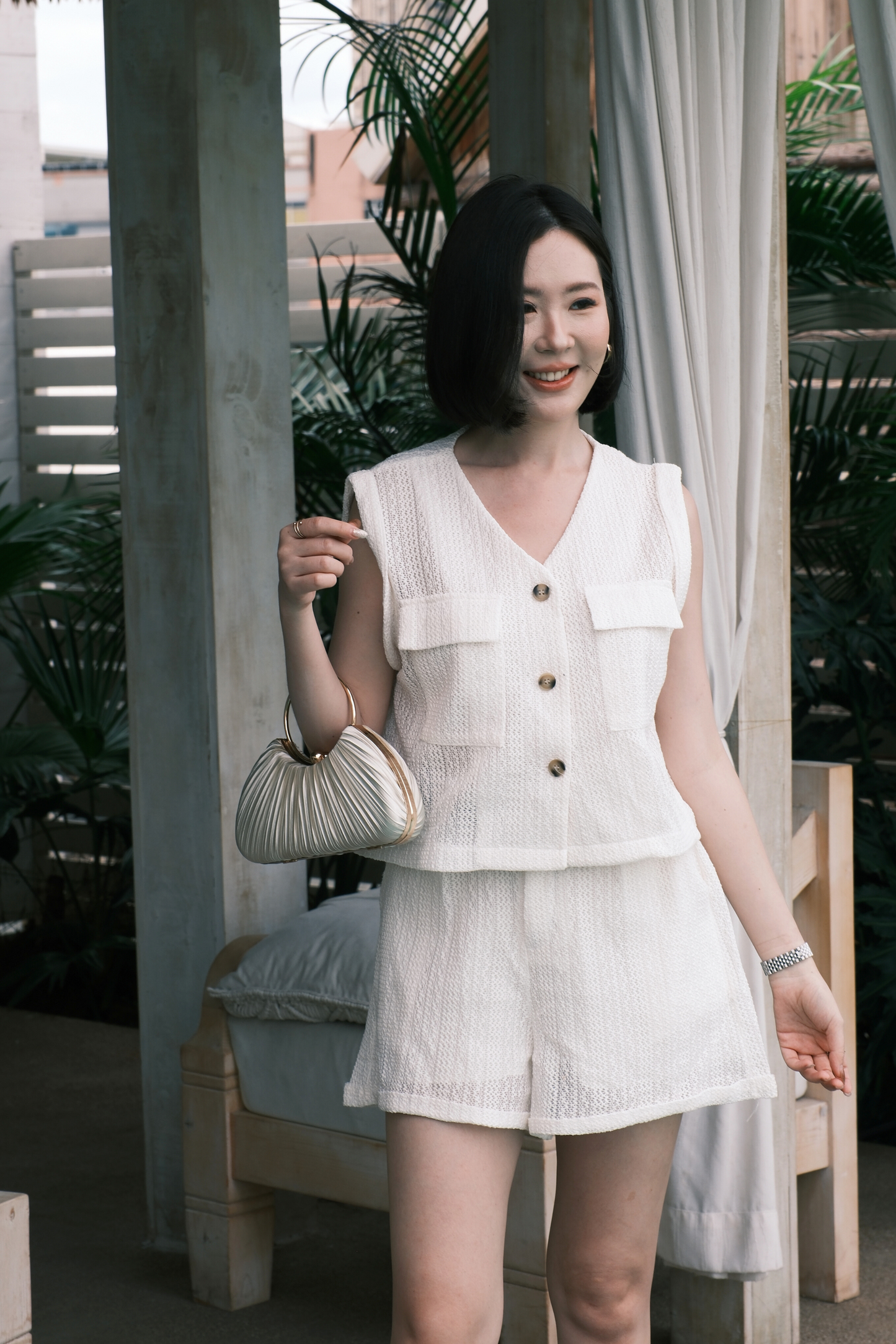 Noa Crochet Twinset in White