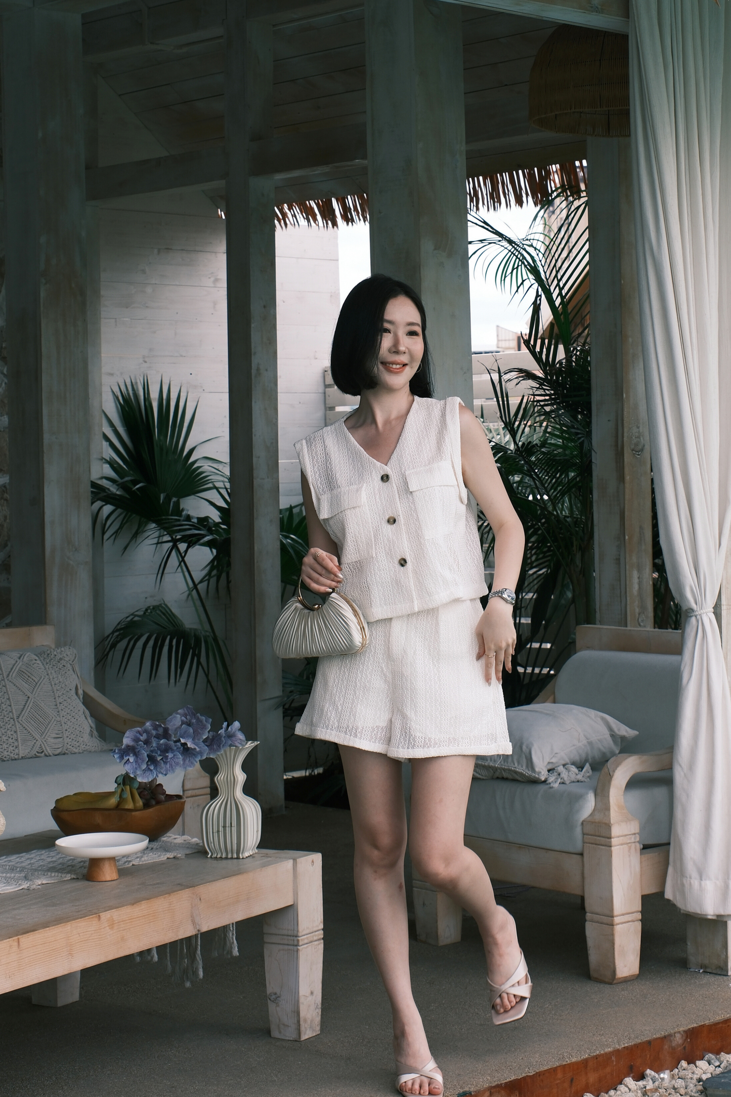 Noa Crochet Twinset in White