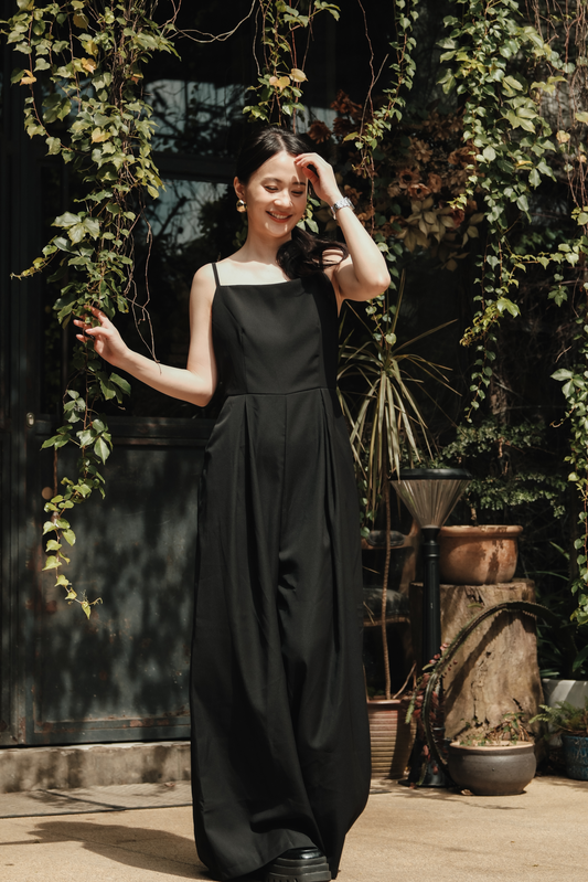 Chloé Back-Strap Wide-Leg Jumpsuit in Black