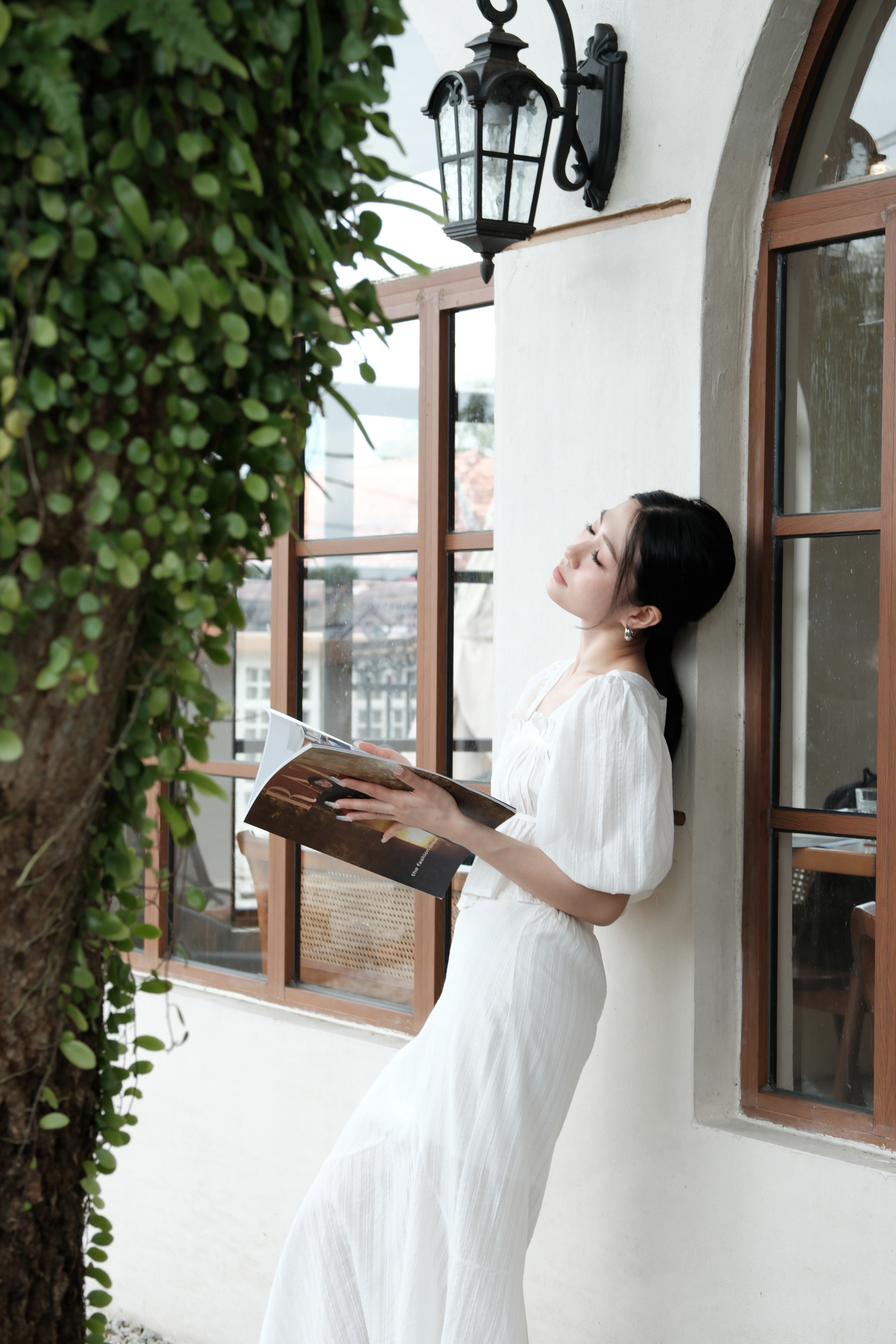 Camille Puff Sleeve Twinset in White