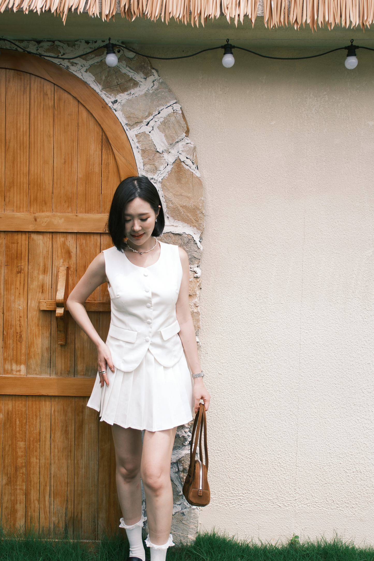 Arielle Sculpted Pleats Twinset in White