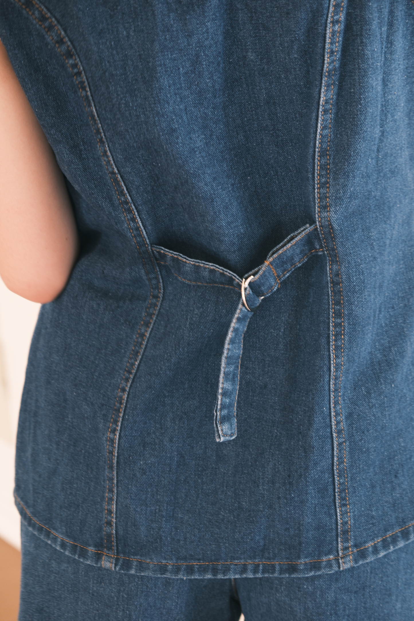 Ava Denim Vest & High-Waist Shorts Set